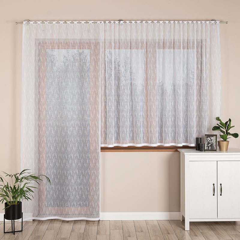 Image of Eva - Jacquard Curtain With Straight Hem - 140x250 Cm - White