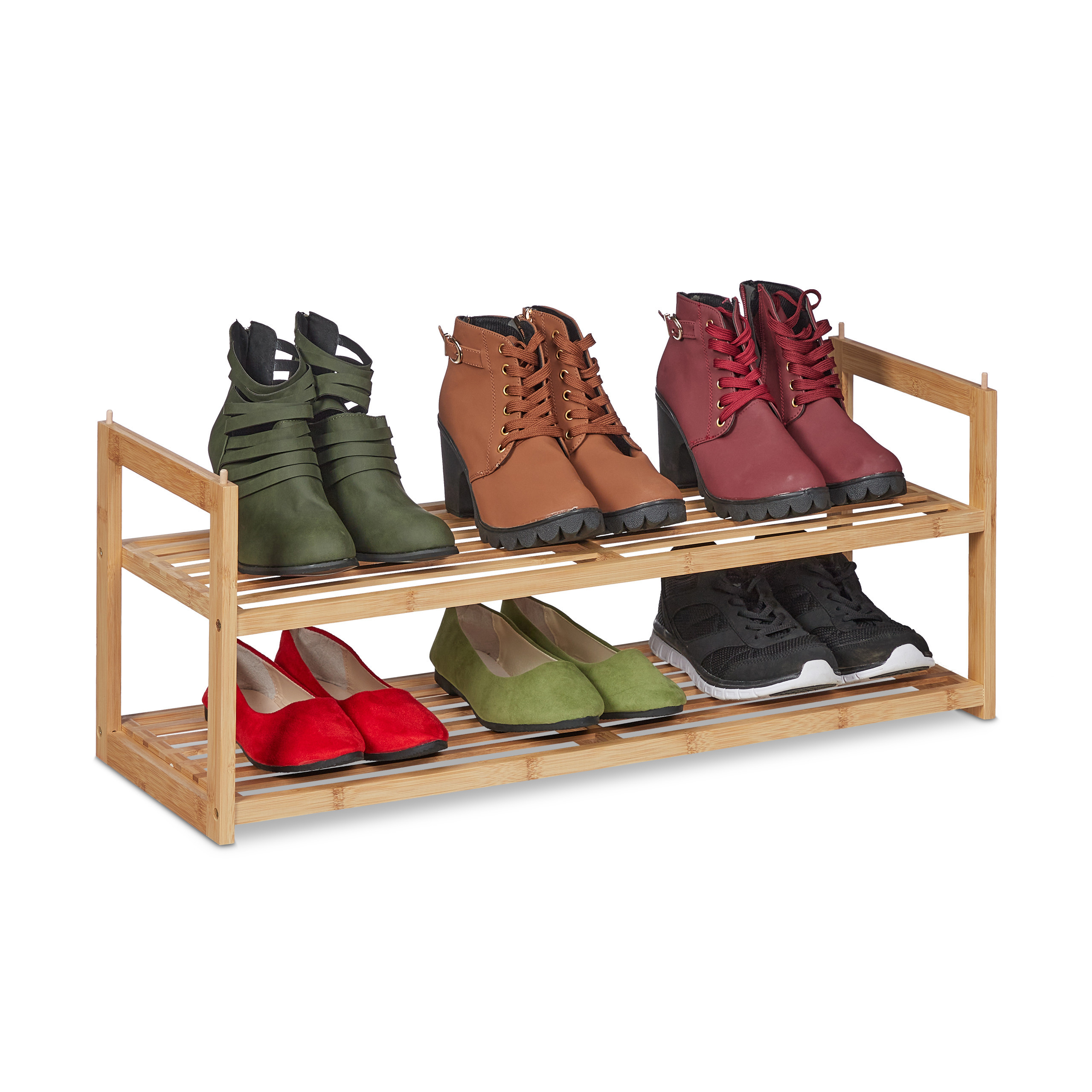 Shoe Rack In Natural Finish - (w)72.5 X (h) X (d)27 Cm