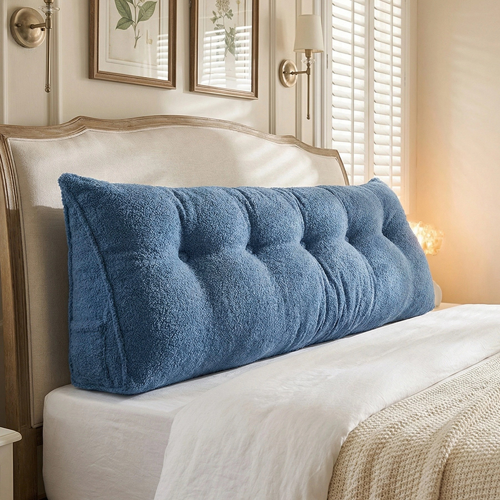Oversized Teddy Velvet Bed Wedge Pillow for Back Support