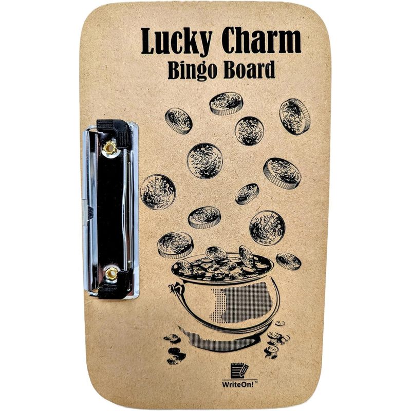 6-Pack Bingo Boards with Metal Clip for Portable Game Use