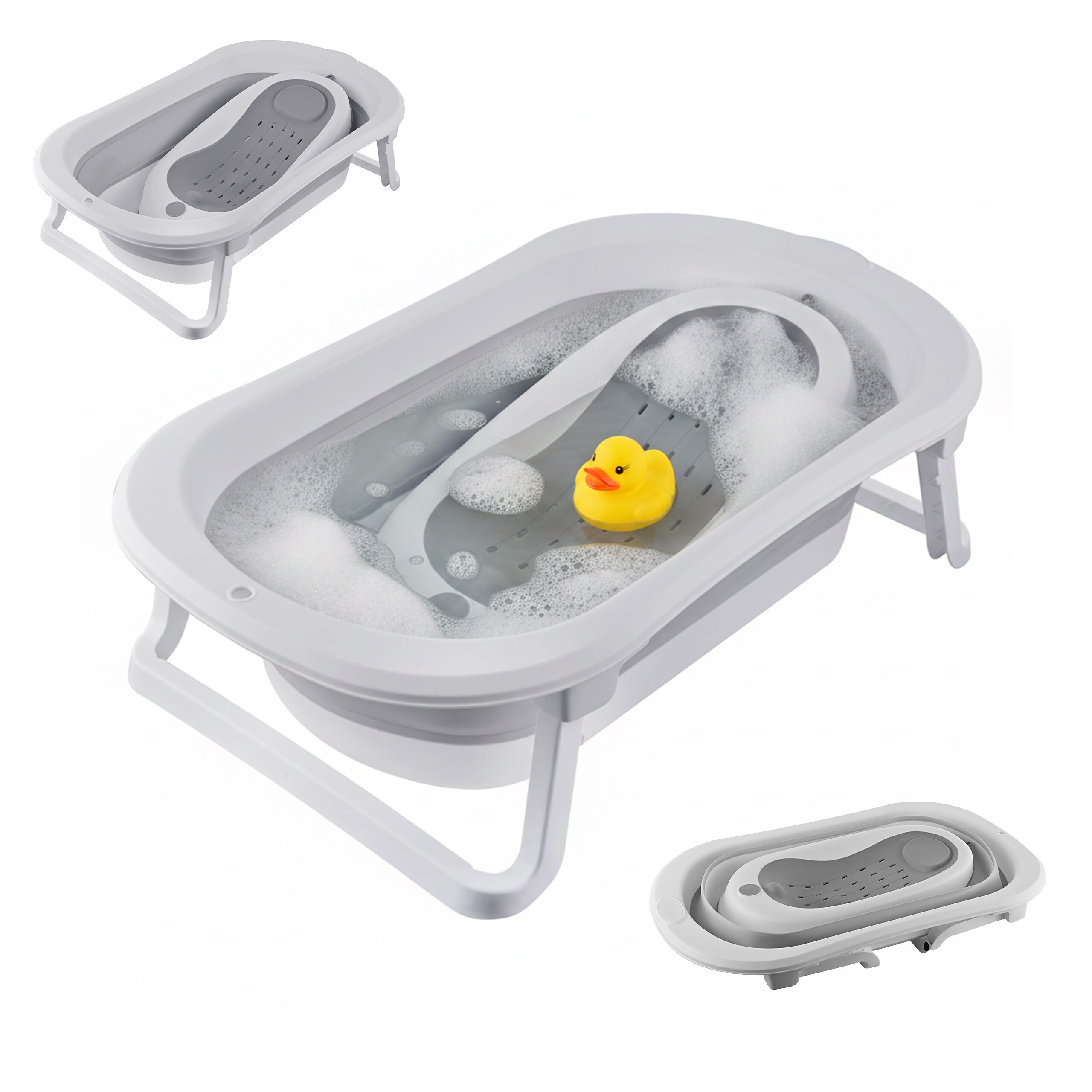 Baby Bathtub In White/ Grey - (w)79 X (h)21.5 X (d)49 Cm