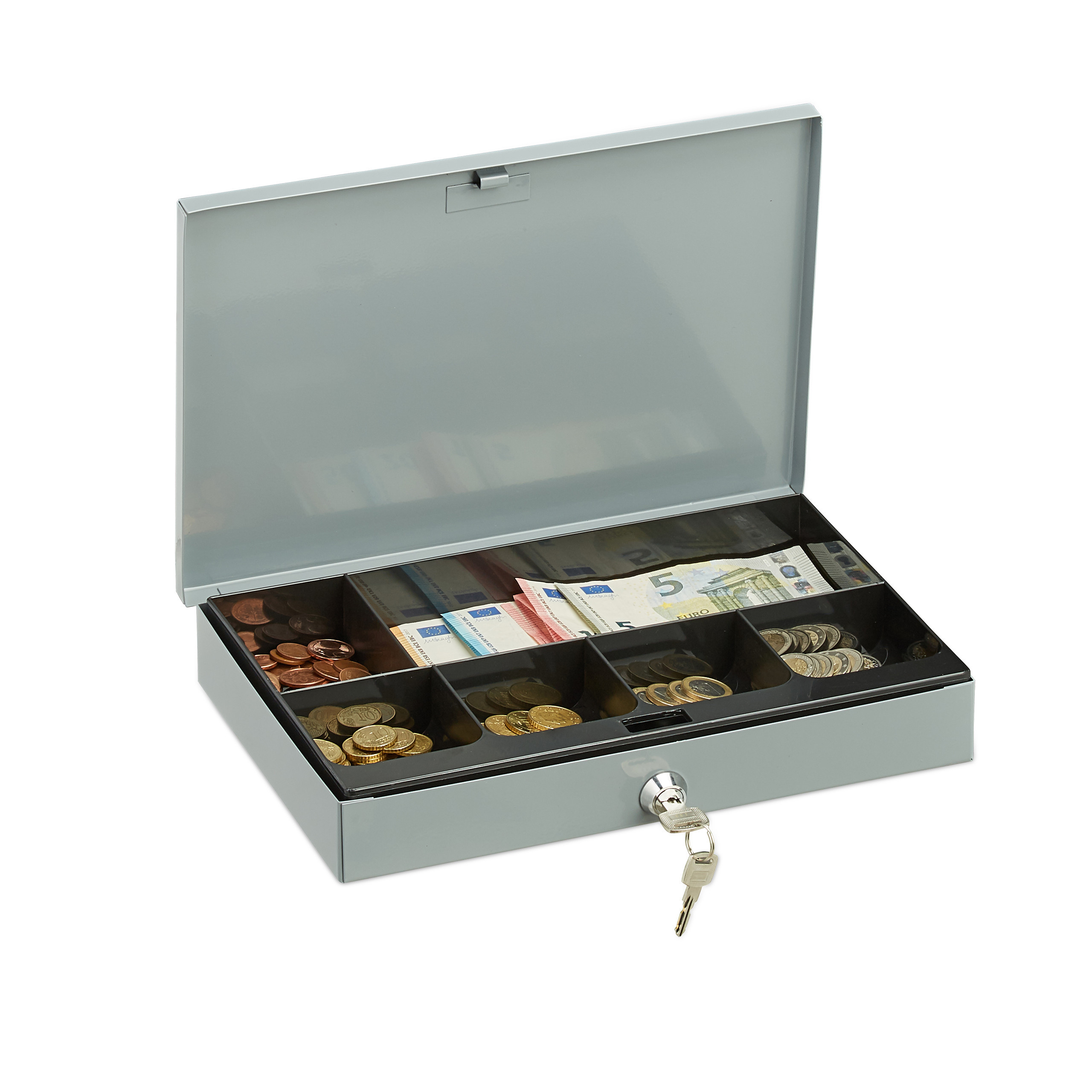 E-shop Geldkassette in Grau - (B)30 x (H)5 x (T)20 cm