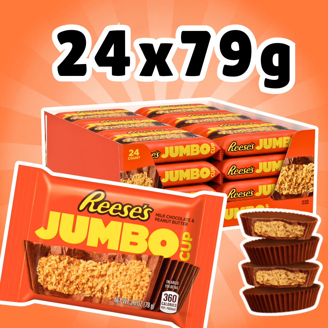 Image of 24x Reese's Jumbo Cup Peanut Butter Cups - Xxl Peanut Butter Cups | 79g Per Piece