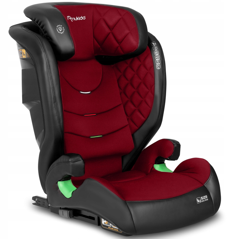Nukido Louis i-Size Auto Sjedalica 15-36kg ISOFIX, 100-150cm Visina, 4-12 Godina, Crvena, Podesivi Naslon za Glavu i Nagib, Pranje Navlake, Bočna Zaštita od Udarca