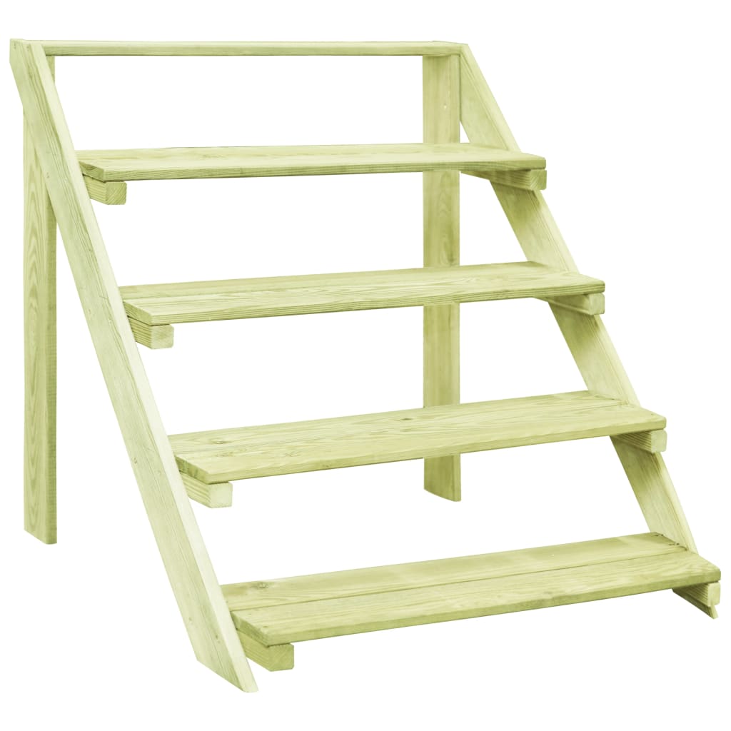 Image of Vidaxl Impregnated Pine Wood Flower Stand, Flower Staircase, Plant Ladder, Flower Shelf, Flower Bench, Wooden Rack, 80x80x80cm