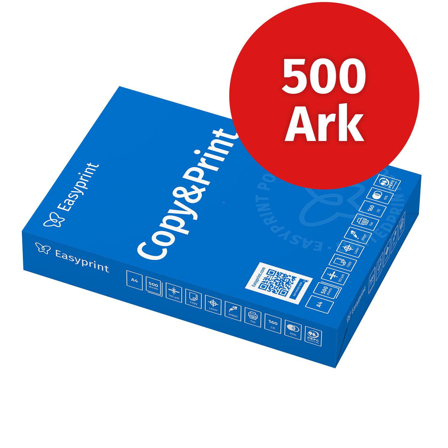 Easyprint Skrivarpapper Kopieringspapper 500 Ark 1 X 500 A4 Premium Vitt -certifierat
