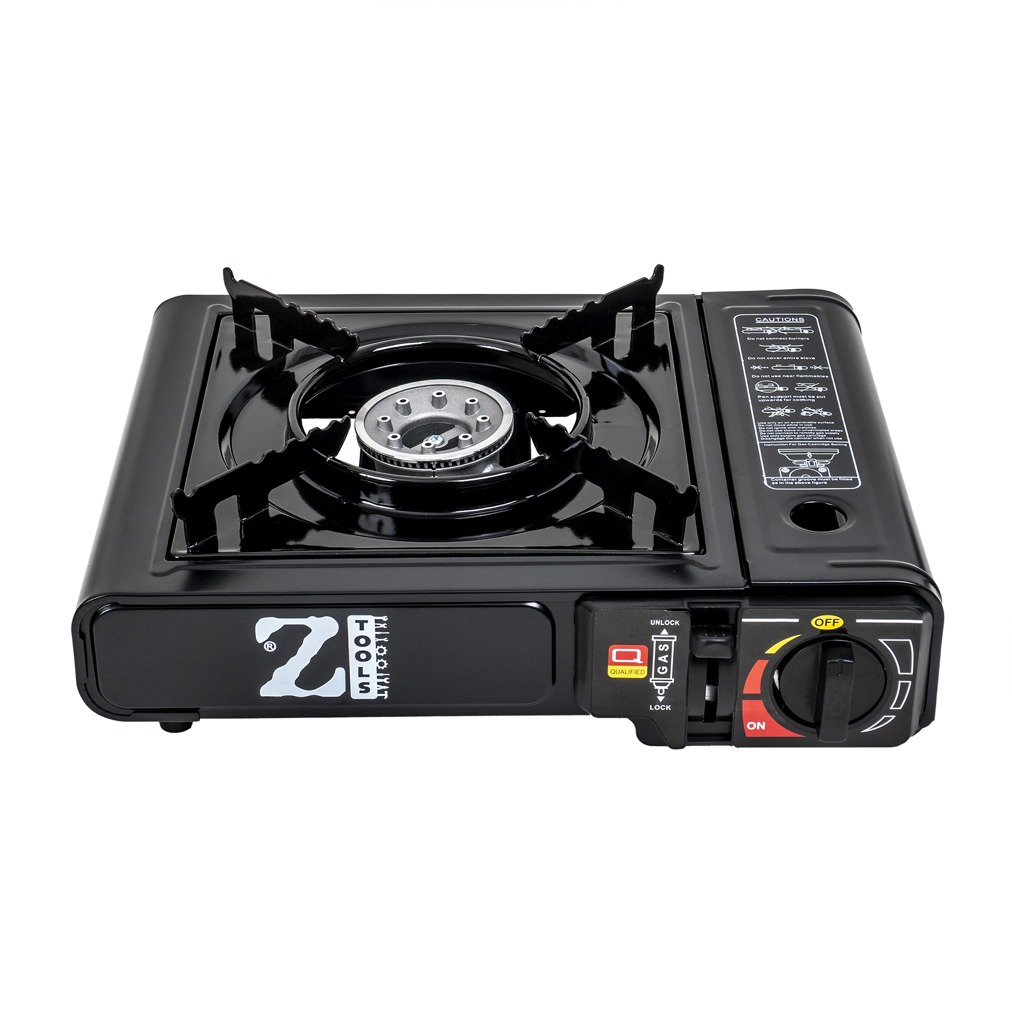 TEMU Camping Stove, Automatic Ignition, Double Fuel Spray Can Or Gas, Black / Zts5519
