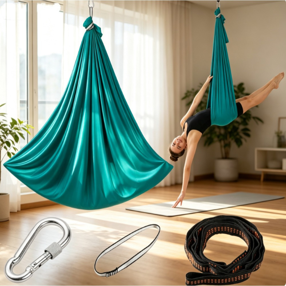 TEMU 1-piece Yoga Hammock Set With Accessories, Includes A Storage Bag, Fabric Hammock For Indoor And Outdoor Use, Yoga, Camping, Picnic, Lightweight