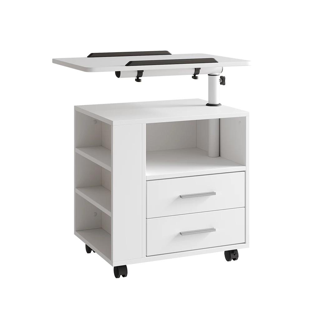 Image of Bora White Nightstand 60 Cm With 2 Drawers, Bedside Table, Night Cabinet, Bedside Cabinet, Side Table, Particle Board, 16 Mm, Bedroom
