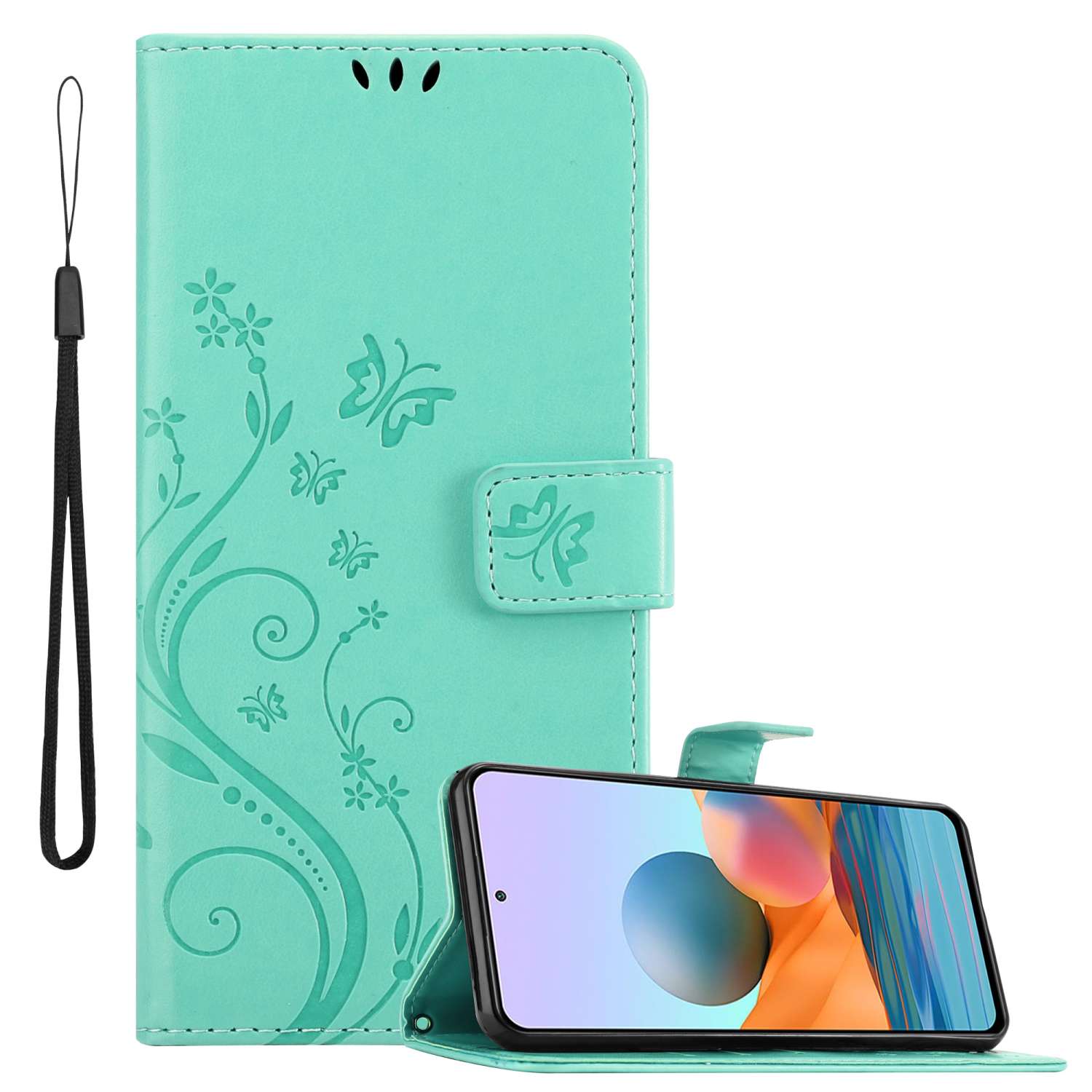 Case Compatible With Xiaomi Redmi Note 10 Pro Protective Case In With Magnetic Closure, Stand Function And Card Slots Flip Case Flower Cover Case Mobile Phone Flip Case Book Bag