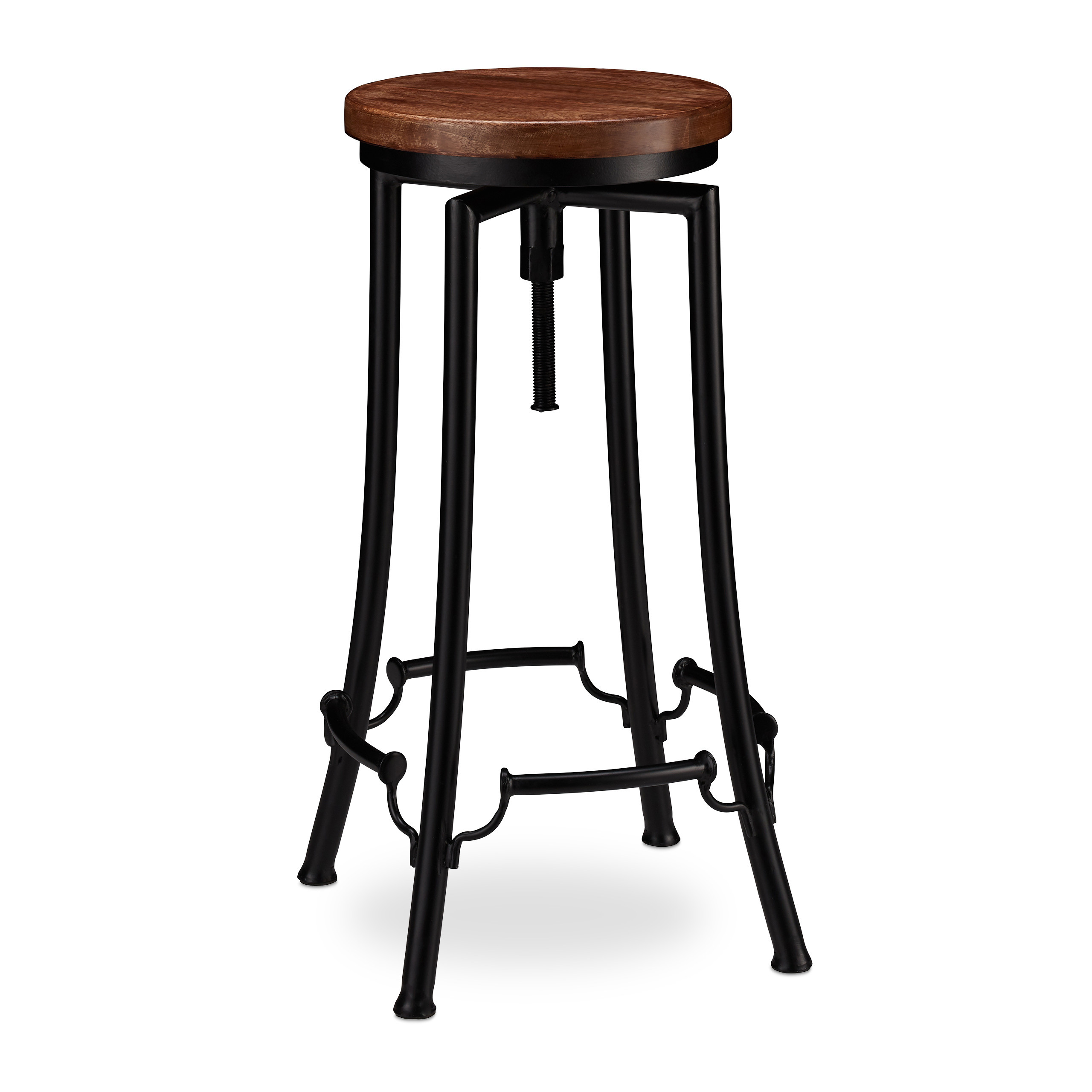 Bar Stools In Black/brown - (h)67.5 - 77.5 Cm
