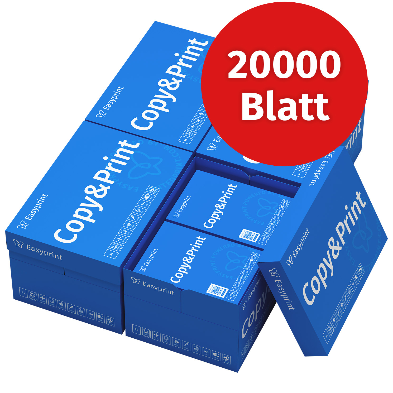 Easyprint Printer Paper 20000 Sheets 40 X 500 A4 Premium Cie 160 Pefc Certified