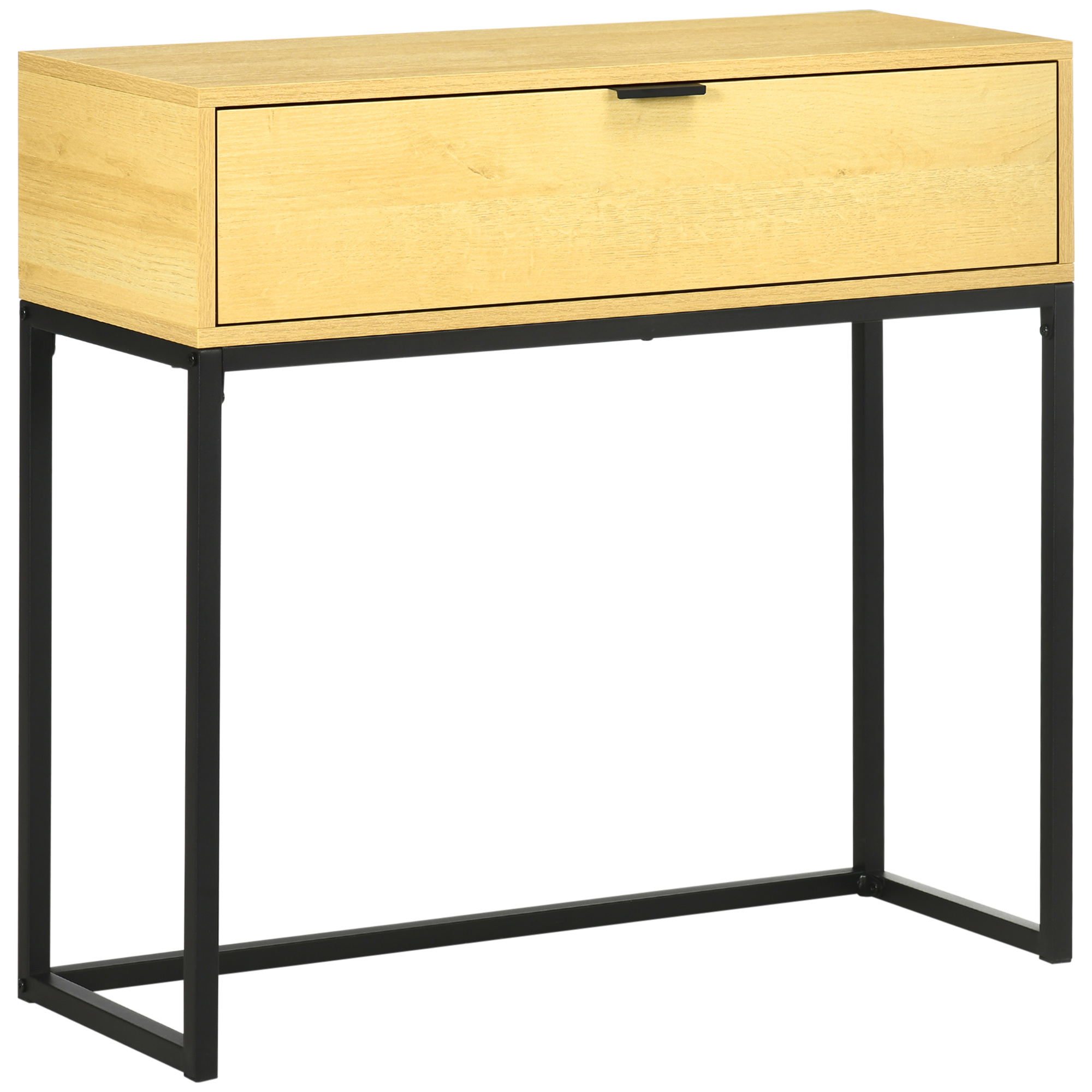 HOMCOM Mesa Consola con Cajon Consola Auxiliar Moderna Mesa de Entrada con Patas de Ace...