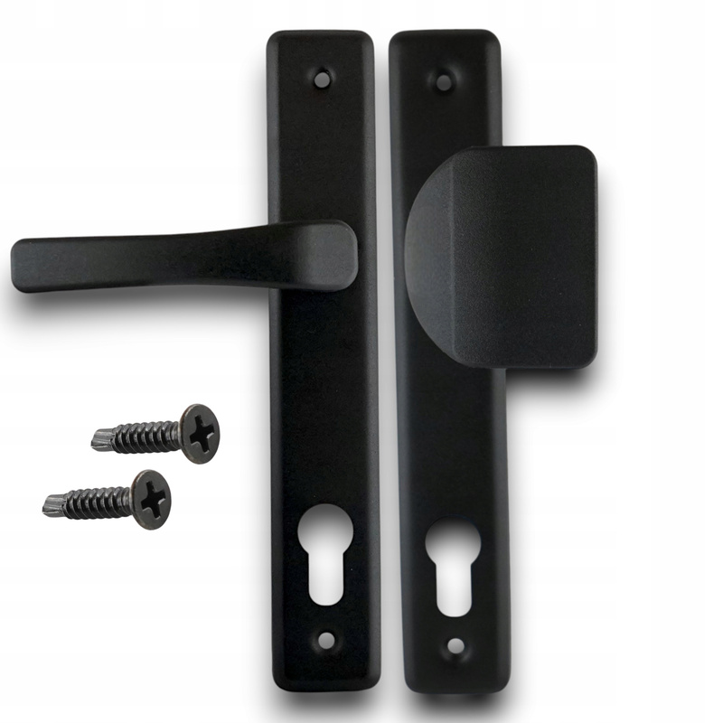 Image of Black Gate & Door Handle Set With Integrated Pull | Secure 72mm | Universal Fit | Durable Steel Construction | Stylish Exterior Mount Hardware For Garden & Side Entrances