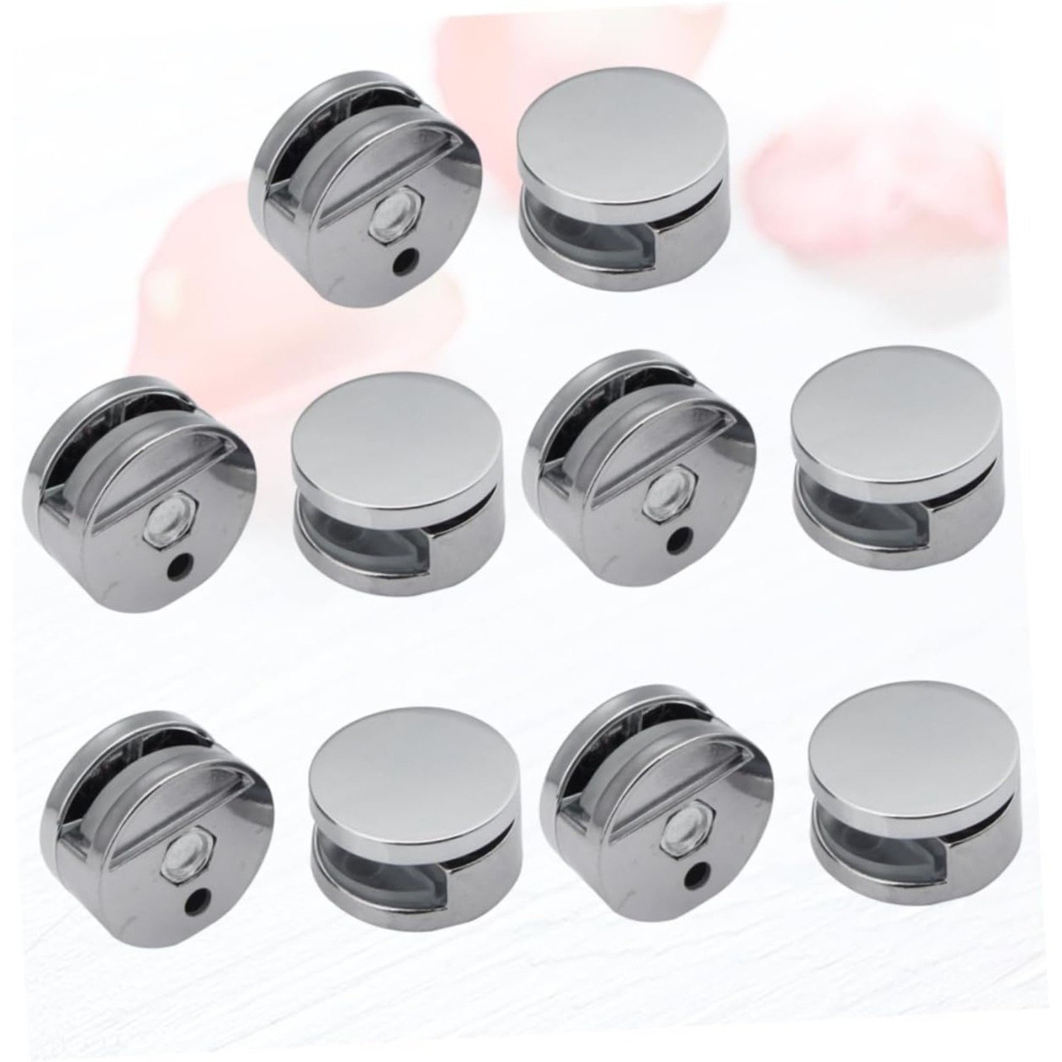 12pcs Mirror Holder Set Brush Wall Mounting Anchor Bathroom Decor Accessories For Enhancing The Bathroom Cut Mirror Holder Wall Mounting For The Bathroom Silvery