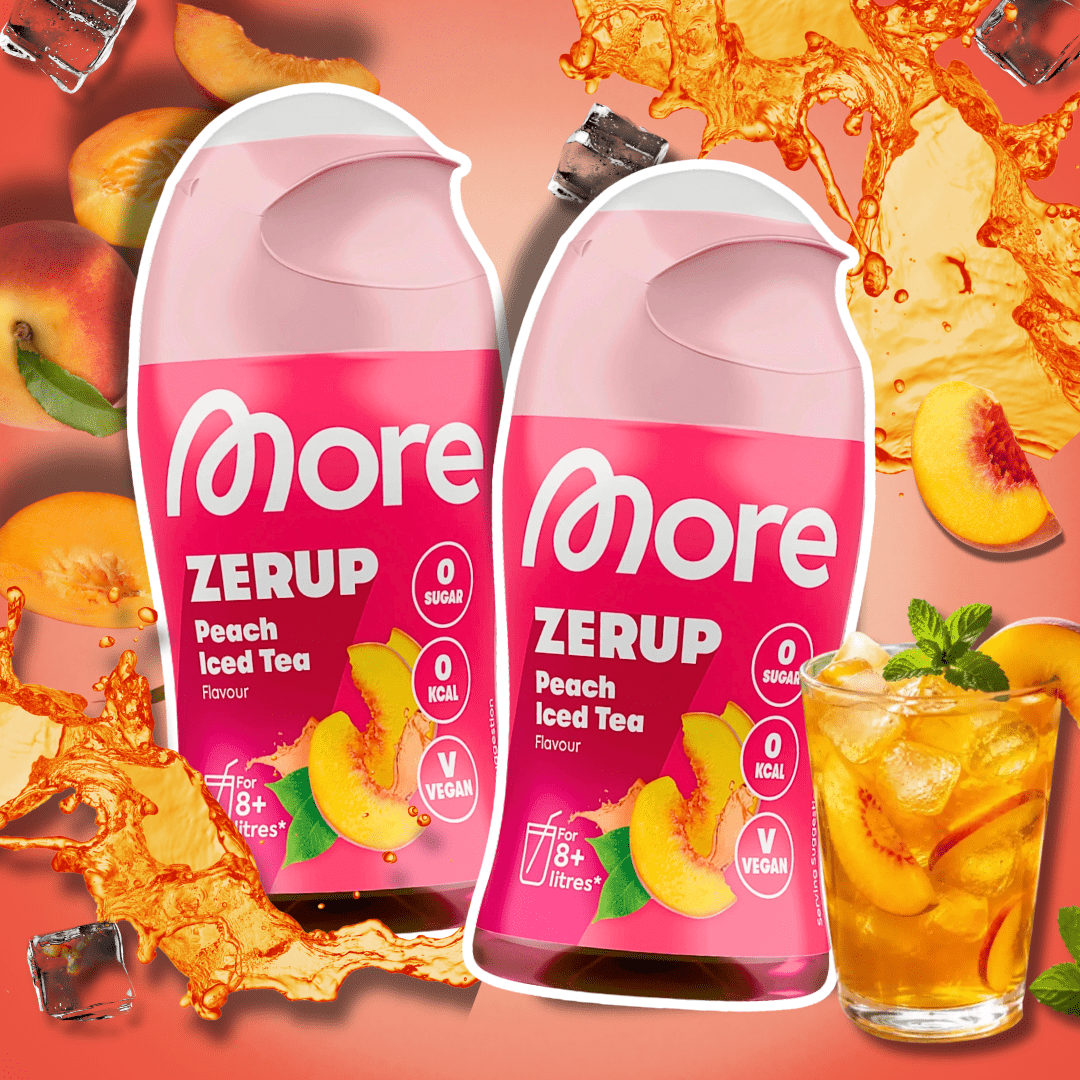 2× More Zerup 0 Sirup Peach Iced Tea Drink Syrup Without Sugar With Peach Juice Concentrate | 2 × 65 Ml