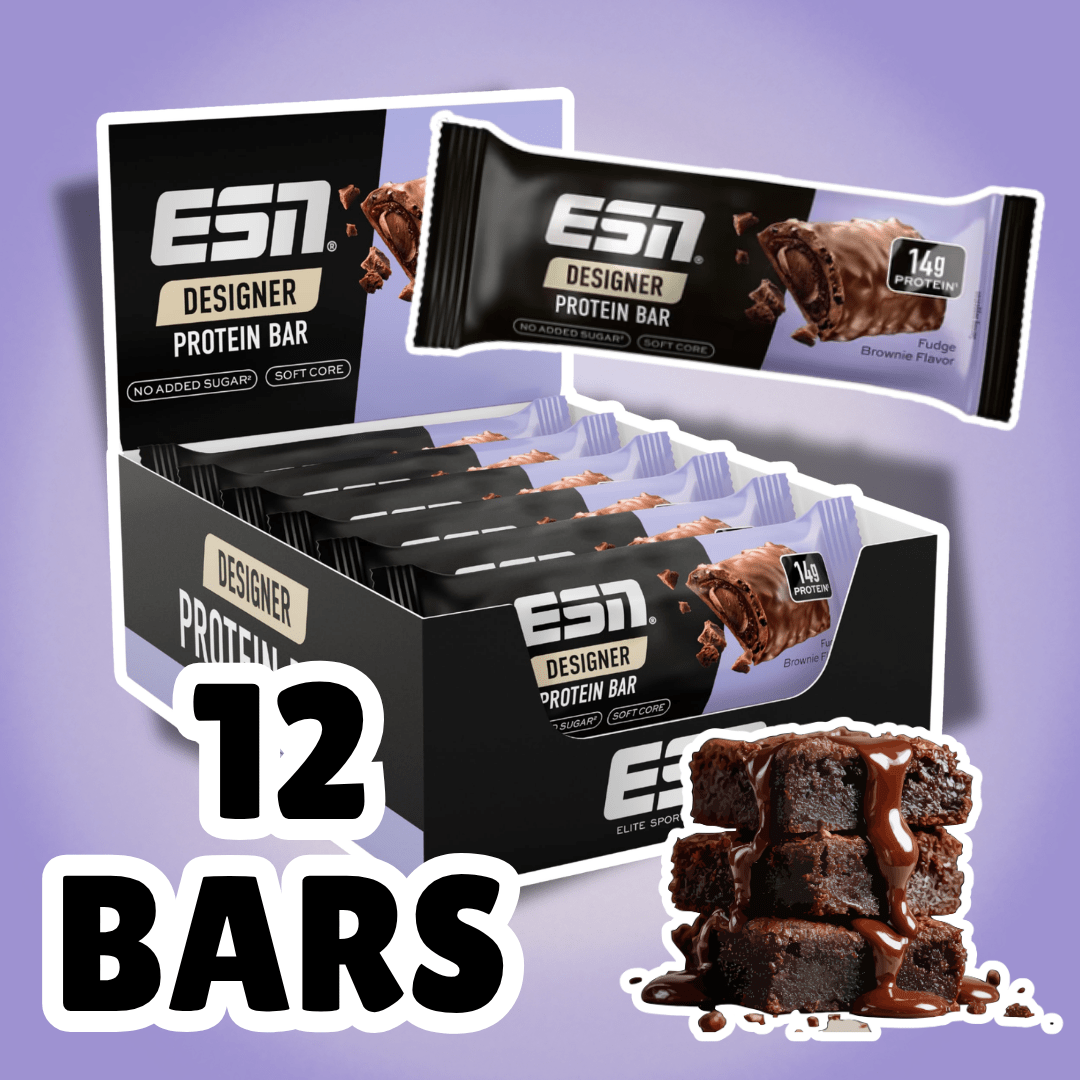 Image of 12× Esn Designer Protein Bar Fudge Brownie 45 G – Protein Bar With Brownie Flavor (540 G)