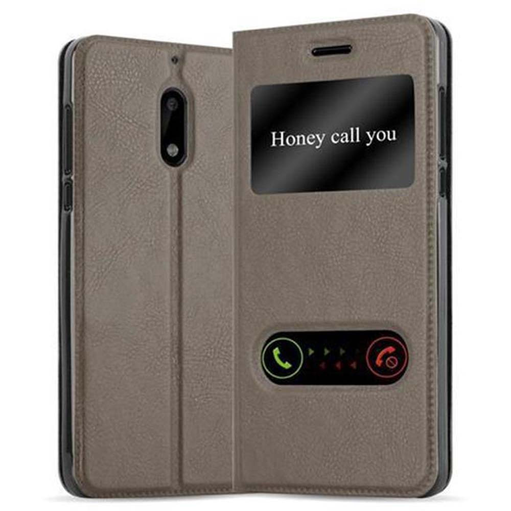 Case Compatible With 6 2017 Protective Case With Magnetic Closure, Stand Function And 2 Viewing Windows Flip Case Cover Etui Handy Klapp Hülle Book Tasche