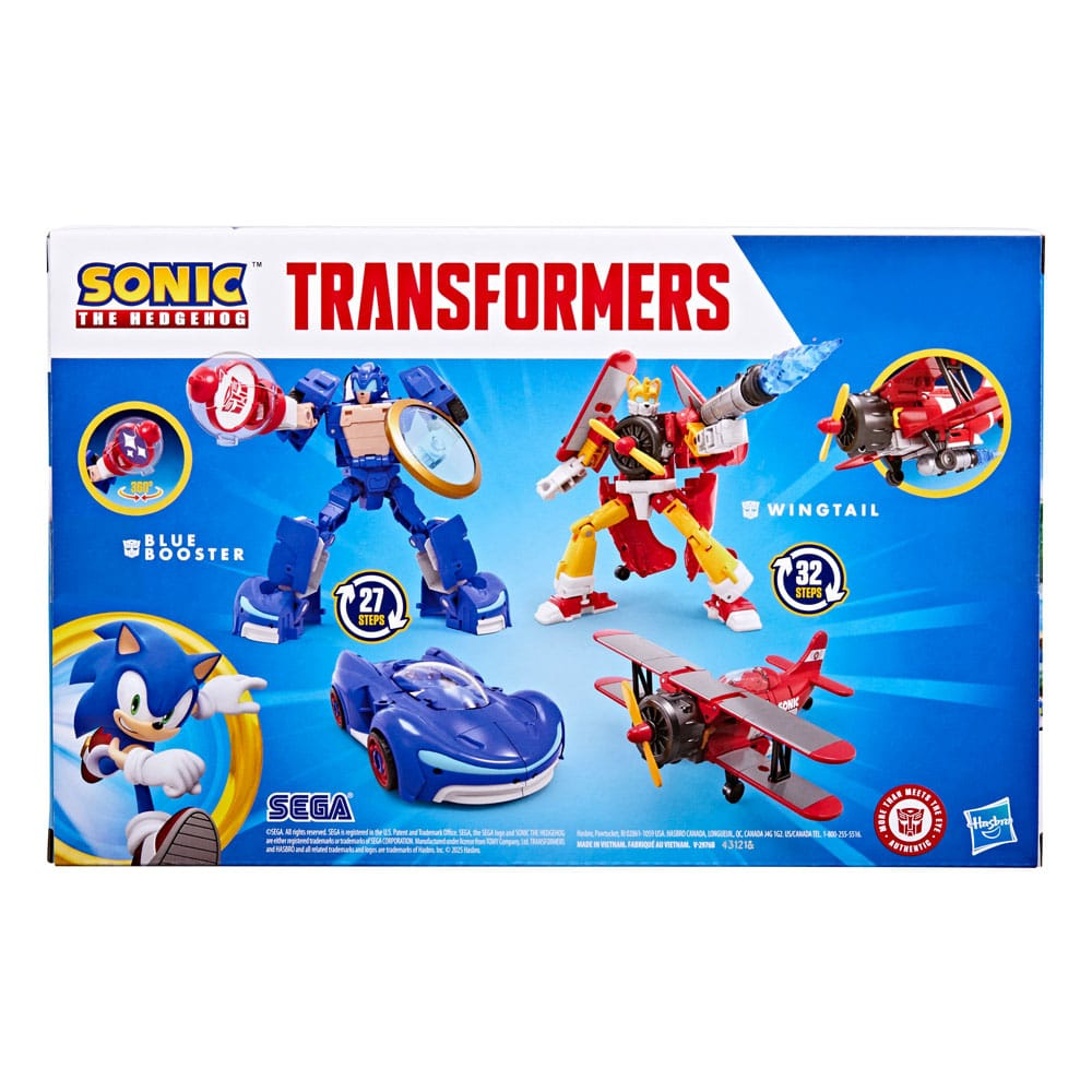 Temu As Shown Sonic Le Héros X Transformers Lot De 2 Figurines Wingtail & Blue Booster 13 Cm Hasbro G0713