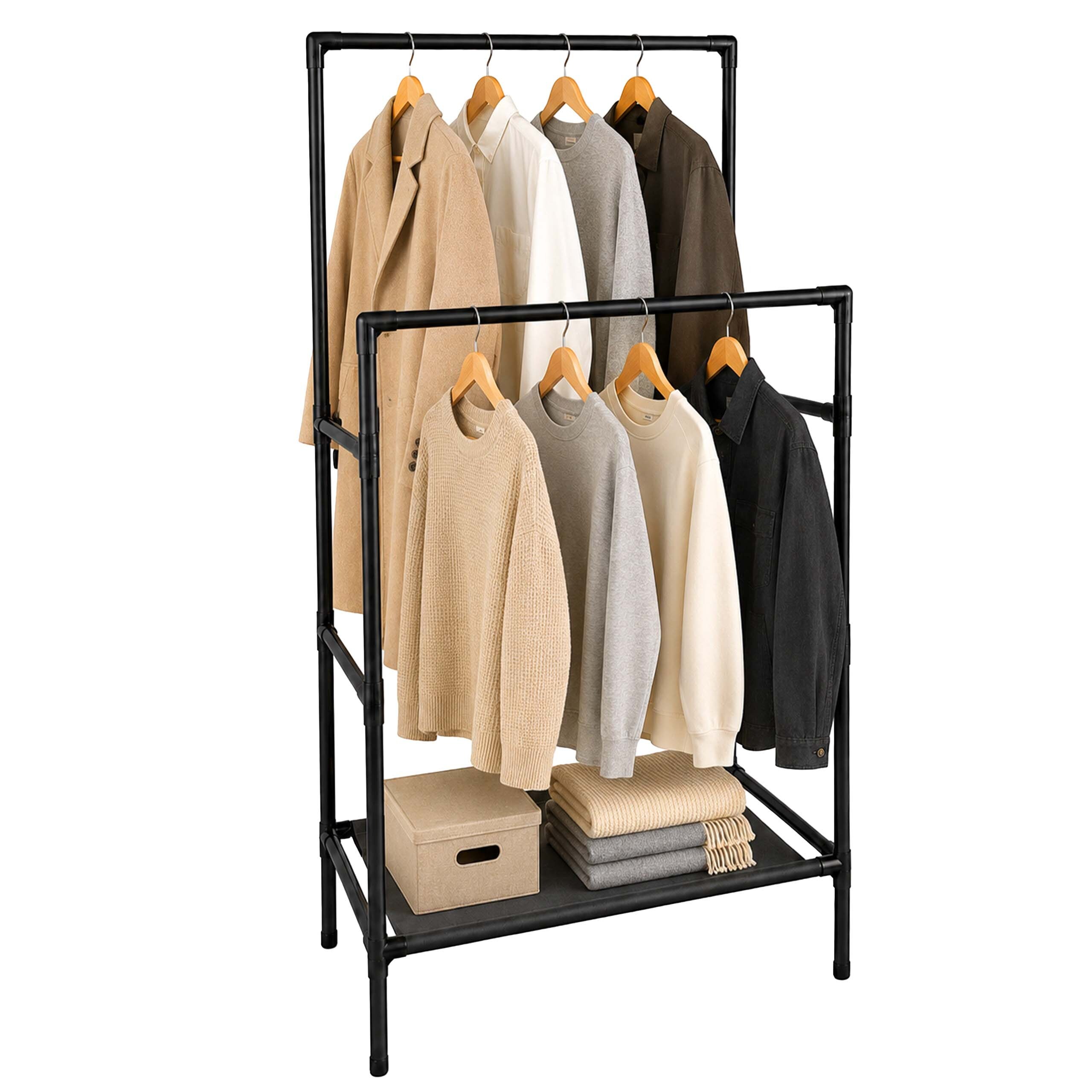 Clothing Racks In Black - (w)85 X (h)157 X (d)46 Cm
