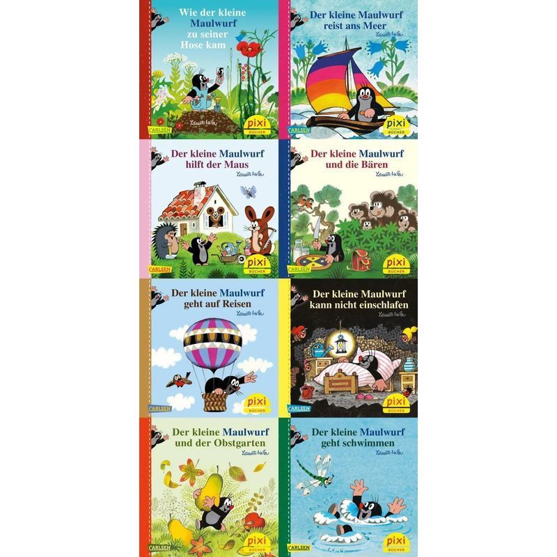 Image of Pixi 8er Set 256: The Little Mole (8x1 Copy) - Book - Zdenek Miler (et Al.) - Pixi 8er Set - 8 Pocket Books - German - 2025 - Carlsen Verlag Gmbh - Ean 9783551044686