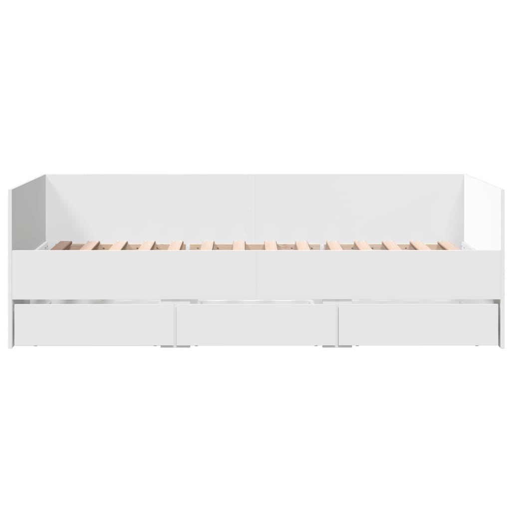 Bed for Living Room and Bedroom, Daybed with Drawers without Mattress White 90x200 cm