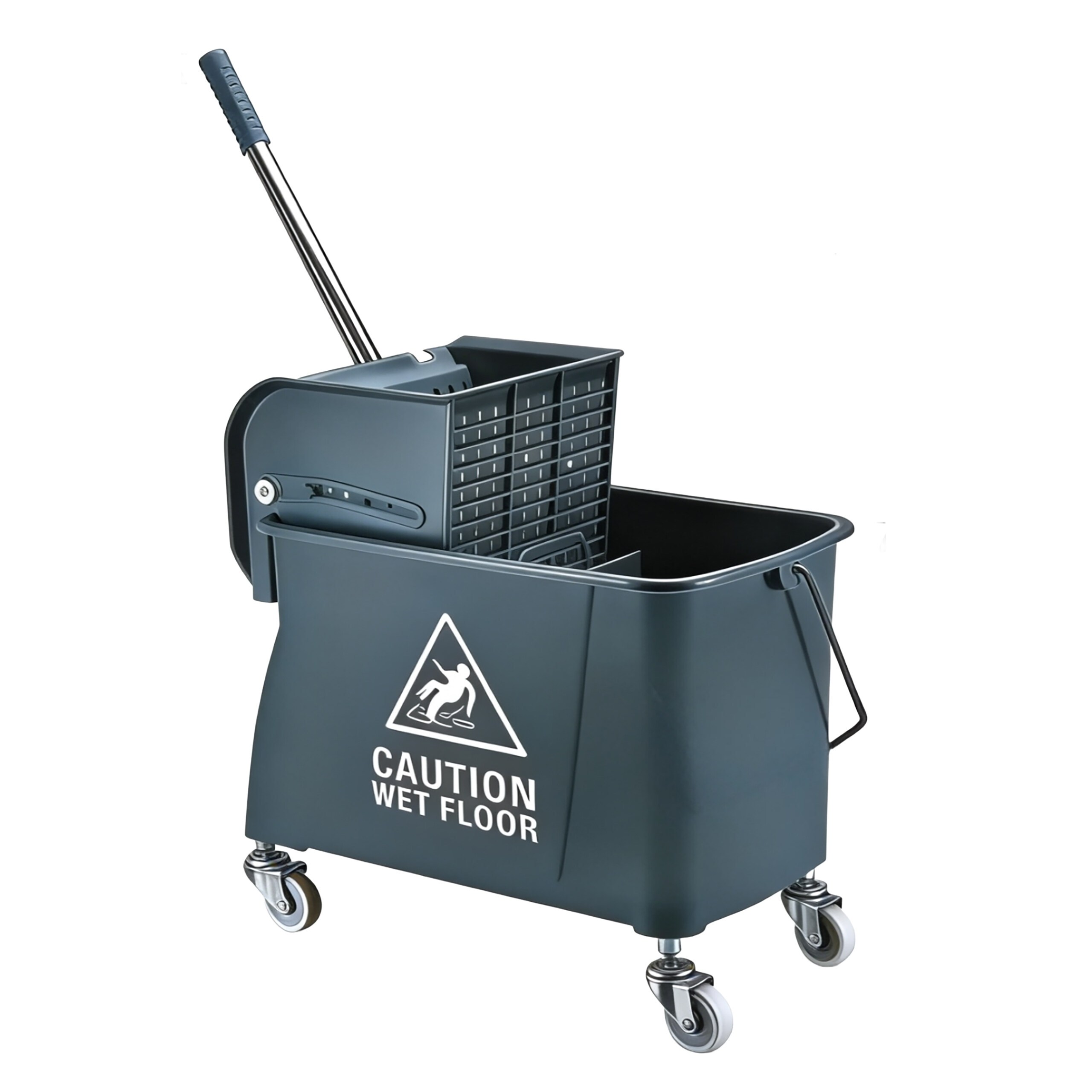 Image of Cleaning Cart In Gray - (w)44 X (h)66 X (d)28 Cm