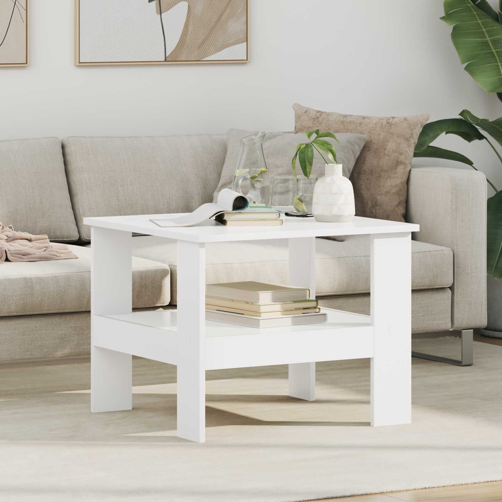 Image of Vidaxl Coffee Table Living Room Table Table Made Of Wood-based Materials Rectangular Indoor Table Decorative Surface Living Room Furniture Modern Coffee Table Stylish Centerpiece Room