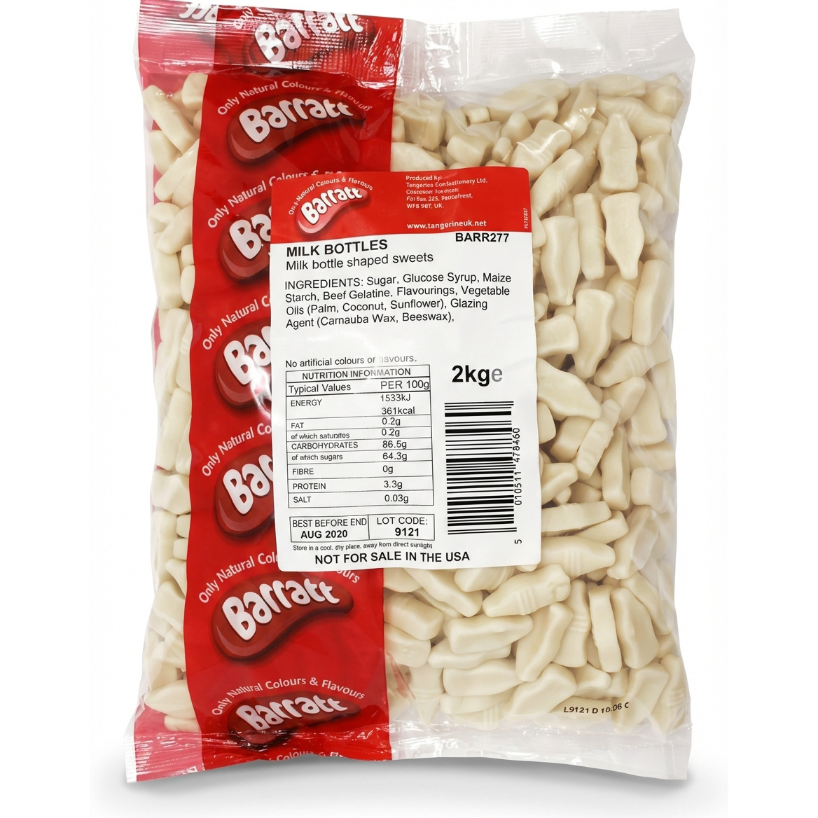 TEMU 2kg Barratt Milk Bottle Sweets, Bulk Sharing Bag Of Retro Dusted Milk Bottles, Classic Creamy Vanilla Flavour Foam Treats, Professionally Packed