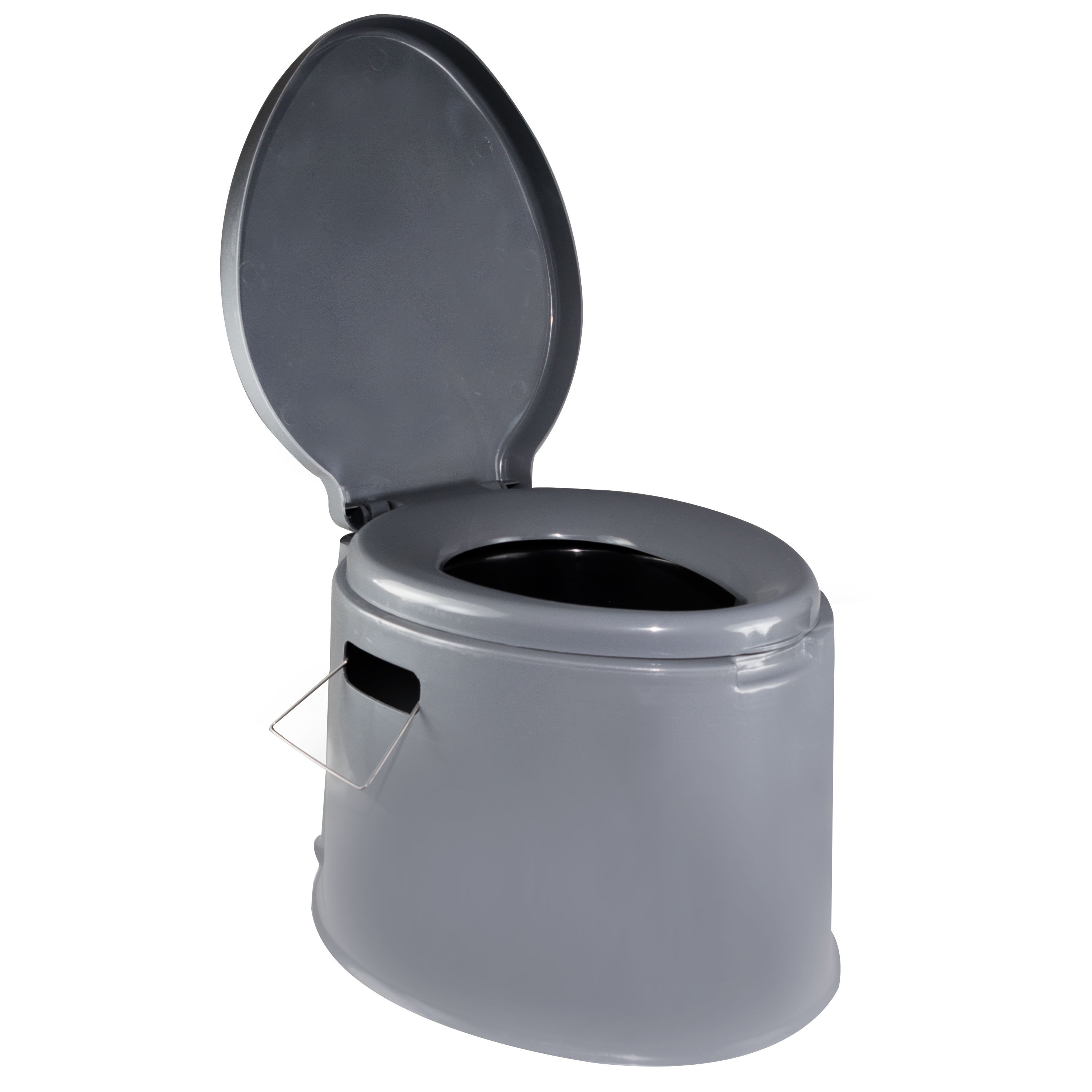 Image of Camping Toilet With Lid And Paper Holder, Removable Toilet Bucket, Seat Height 35 Cm