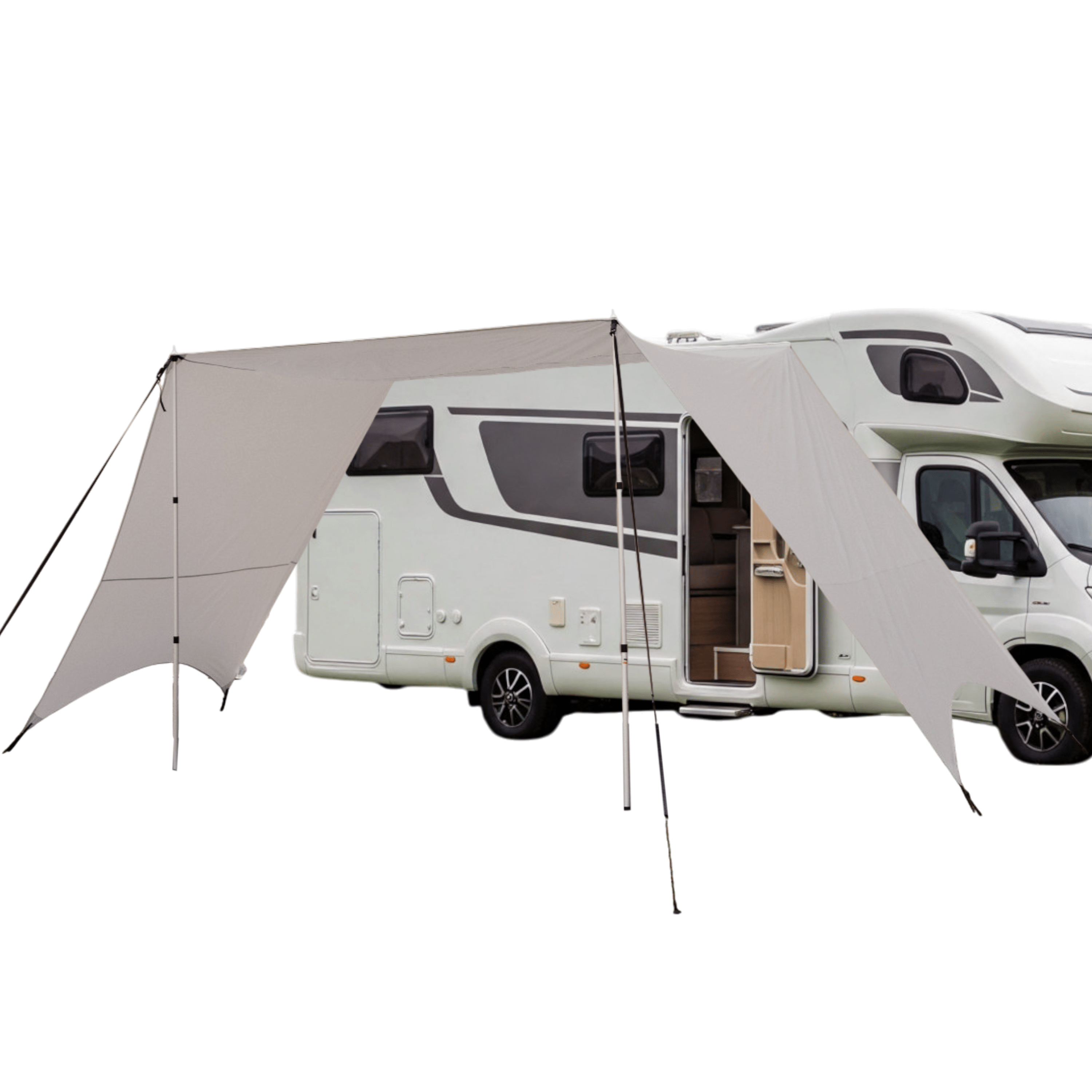 Image of Sun Shade Sail 250x240 With Side Wall For , Motorhome, Awning, Camping Frame, Sun Protection, Travel Awning, Bus Awning, 5000mm Waterproof