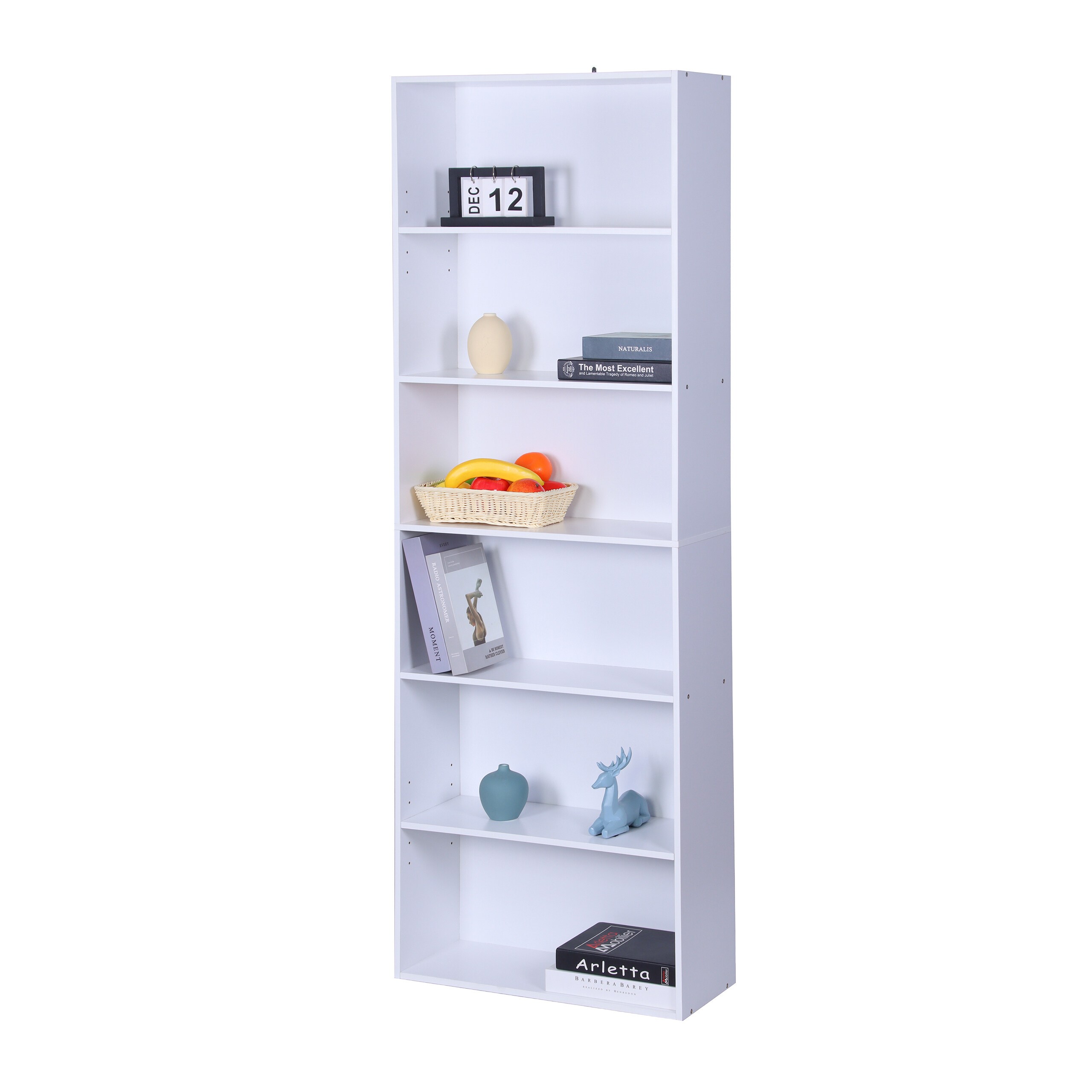Image of Bookshelf In White - (w)60 X (h)178.5 X (d)24 Cm
