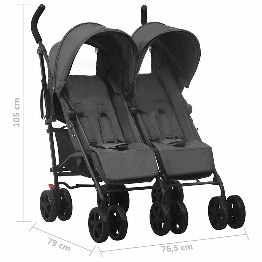 Dopje, Antraciet, Staal - Kinderwagen, Dopje, Lichtgewicht Kinderwagen, Compacte Kinderwagen, Kinderwagen