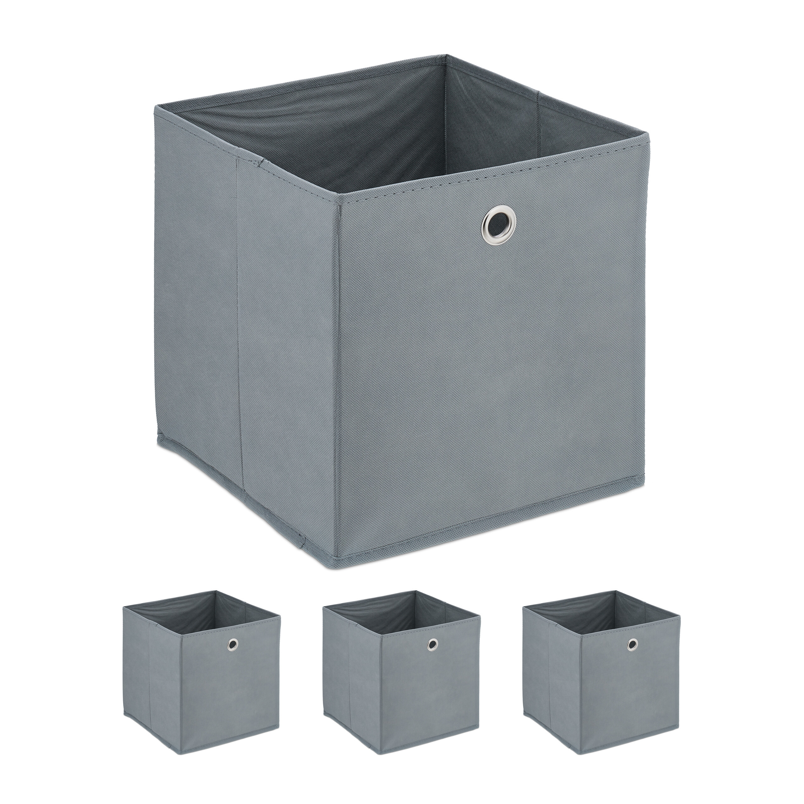 4-pack Storage Box In Gray - (w)30 X (h)30 X (d)30 Cm