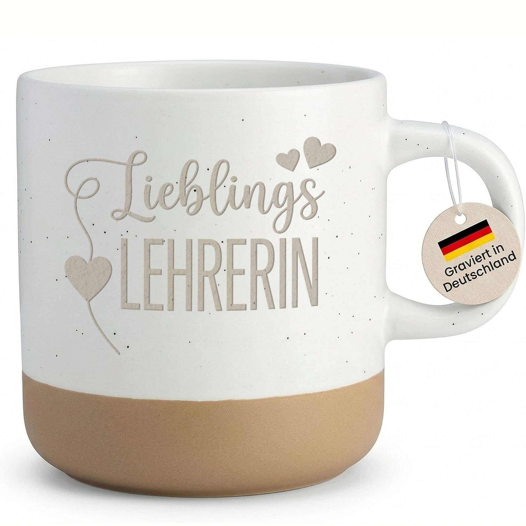 Image of Teacher Mug With Engraving, Gift For Teachers, Educators, , Farewell, First Day Of School, Birthday, Teacher Appreciation Gift, Stoneware Coffee Mug With Engraving - Right Handle