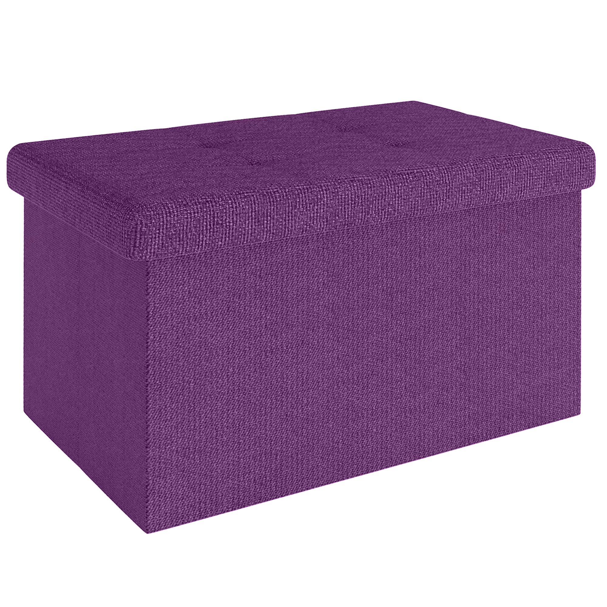 E-shop Intirilife Faltbarer Sitzbank 49x30x30 cm Sitzhocker Sitzwürfel mit Deckel und Stauraum aus Stoff mit Mulden - Sitzcube Fußablage klappbare