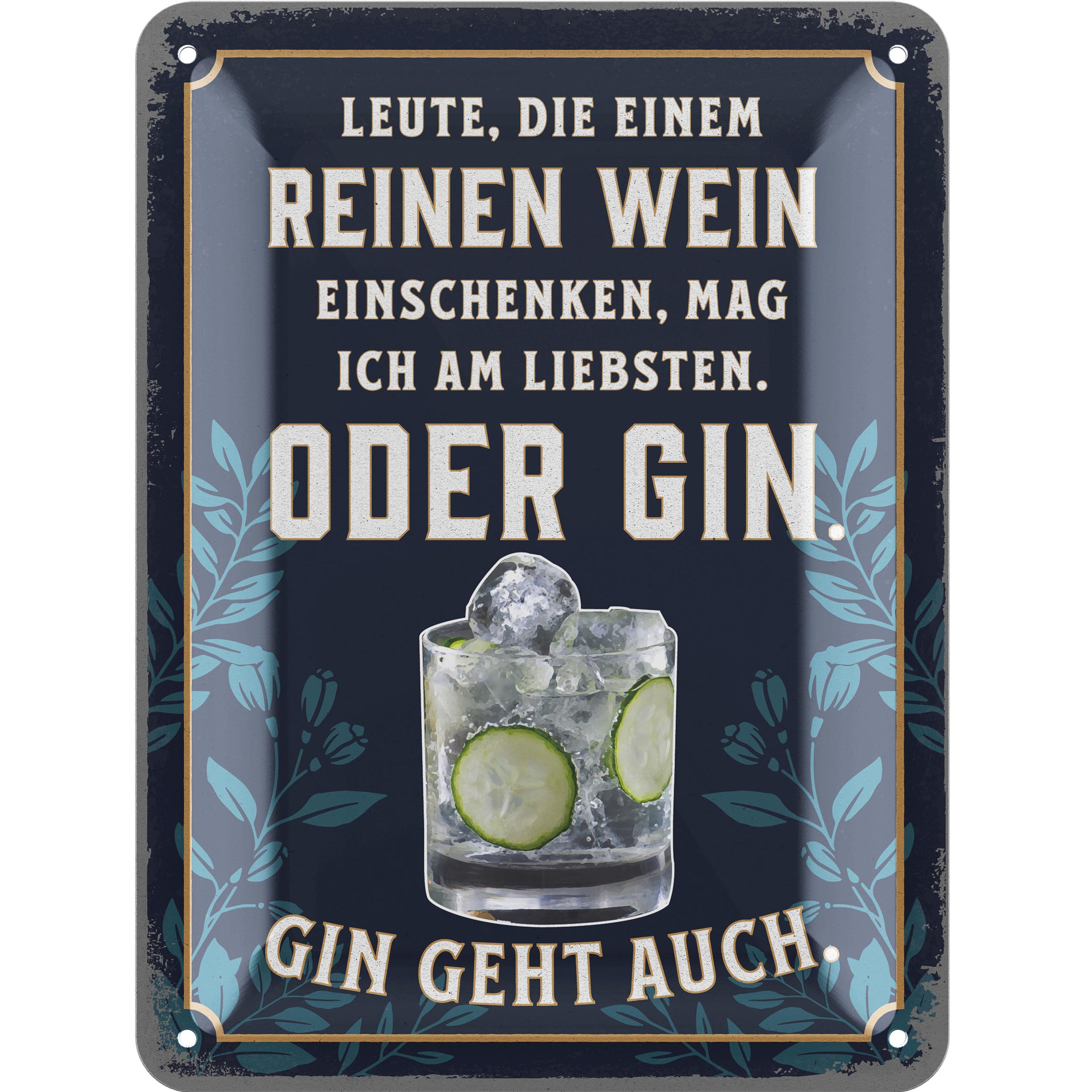 Image of Retro Tin Sign Bar Decor - Bar Sign Gin -sign With Funny Saying People Who Pour Pure Wine - As A Gift - Vintage Metal Signs Kitchen Decoration 15x20cm Classic Edition