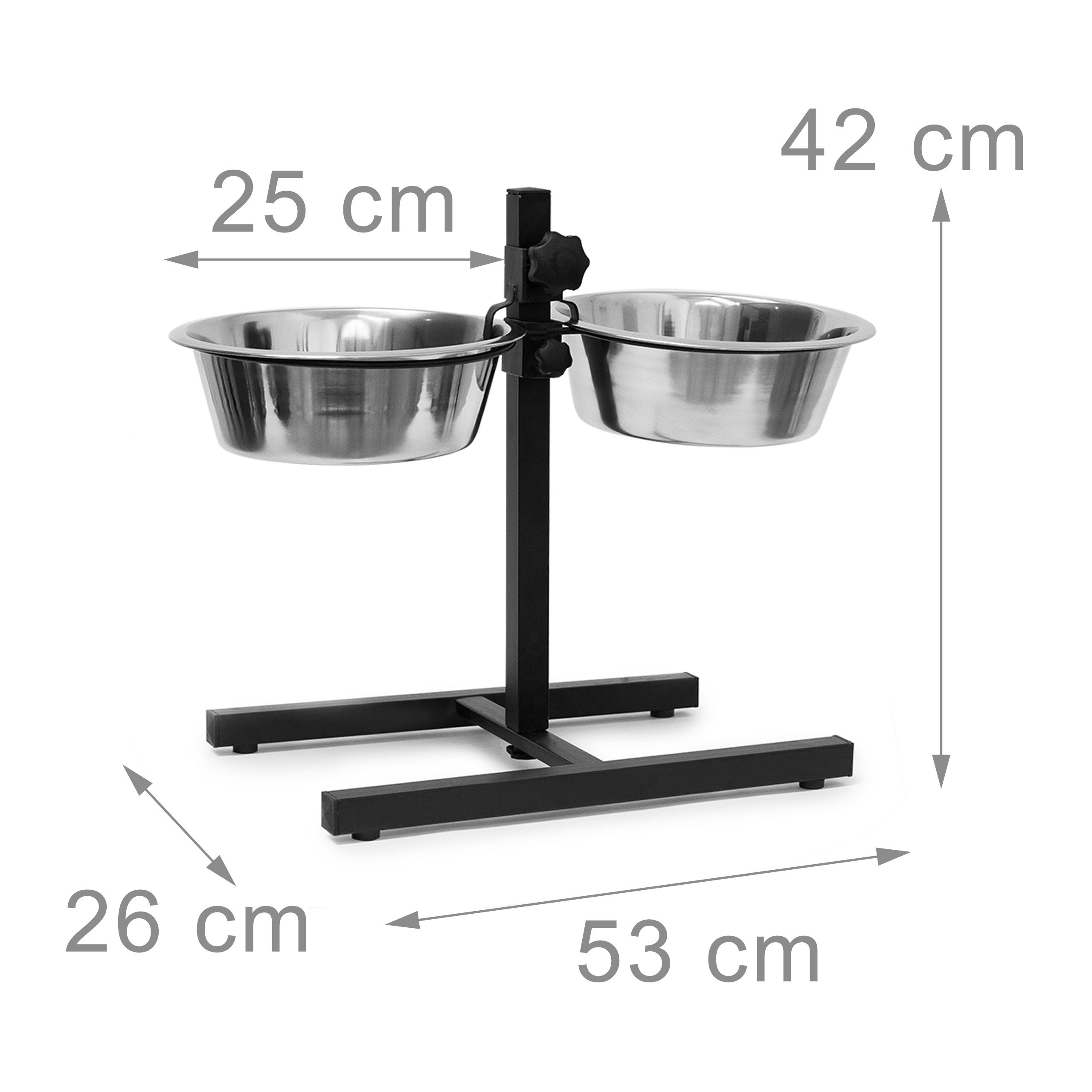Silver Dog Feeding Station with 2x 2.2L Bowls