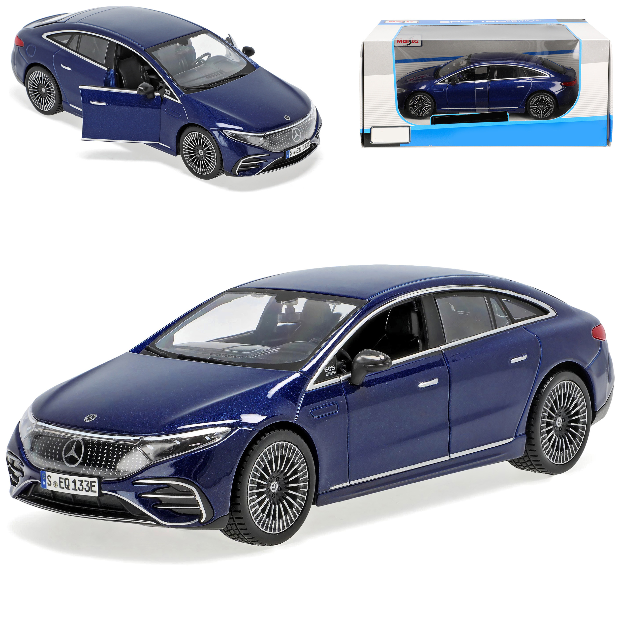 Image of Mercedes-benz Eqs V297 Limousine Blue From 2021 1/27 1/24 Maisto Model Car