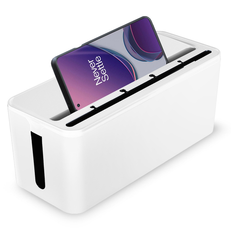 Cable Organizer Box Type With Phone Holder, Container For Strips And Cables