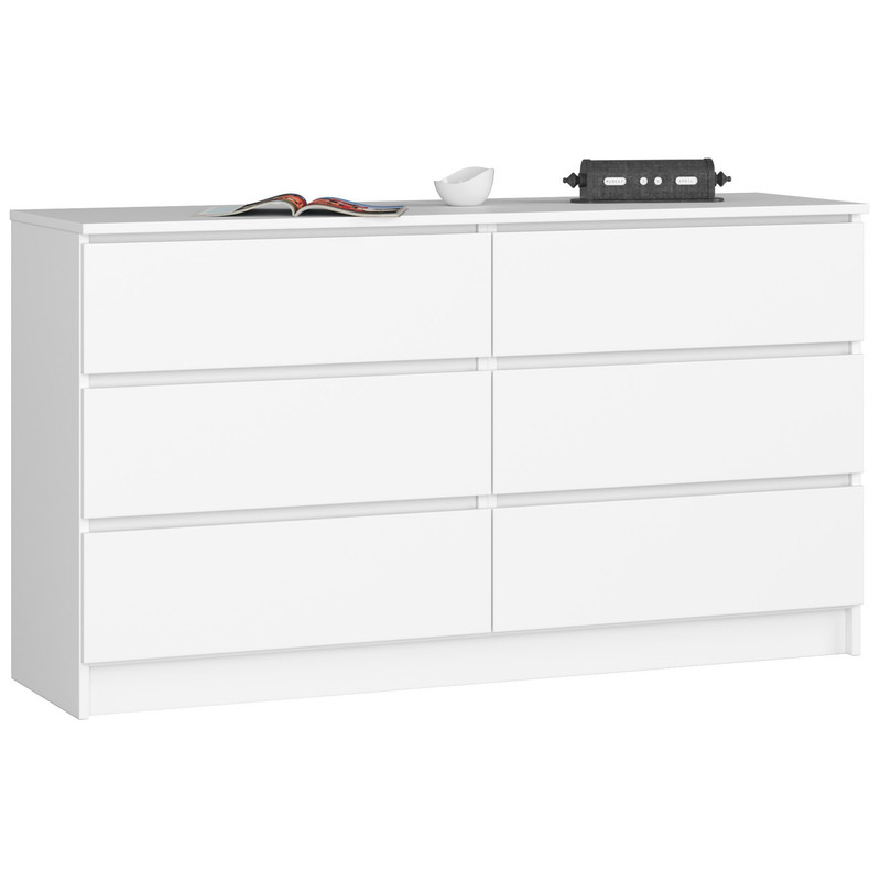 Akord K140 Dresser - 138 Cm, 6 Drawers, 138x40x77 Cm