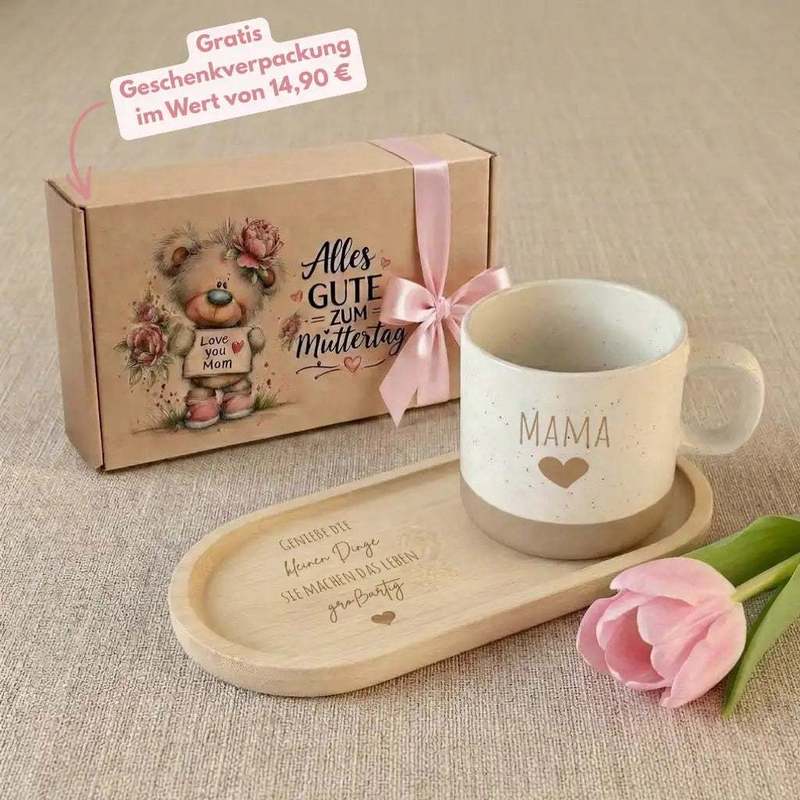 Gift Set - Mug + Tray - Enjoy - Mother's Day Gift - Mother's Day