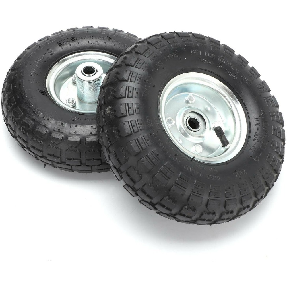 Image of Handcart/transport Cart Wheels (2-pack), 10 Inch ( Cm), Size 4.10/3.50-4 — Replacement Wheels For Hand Trucks, Pallet Jacks, Garden Carts, And Industrial Applications