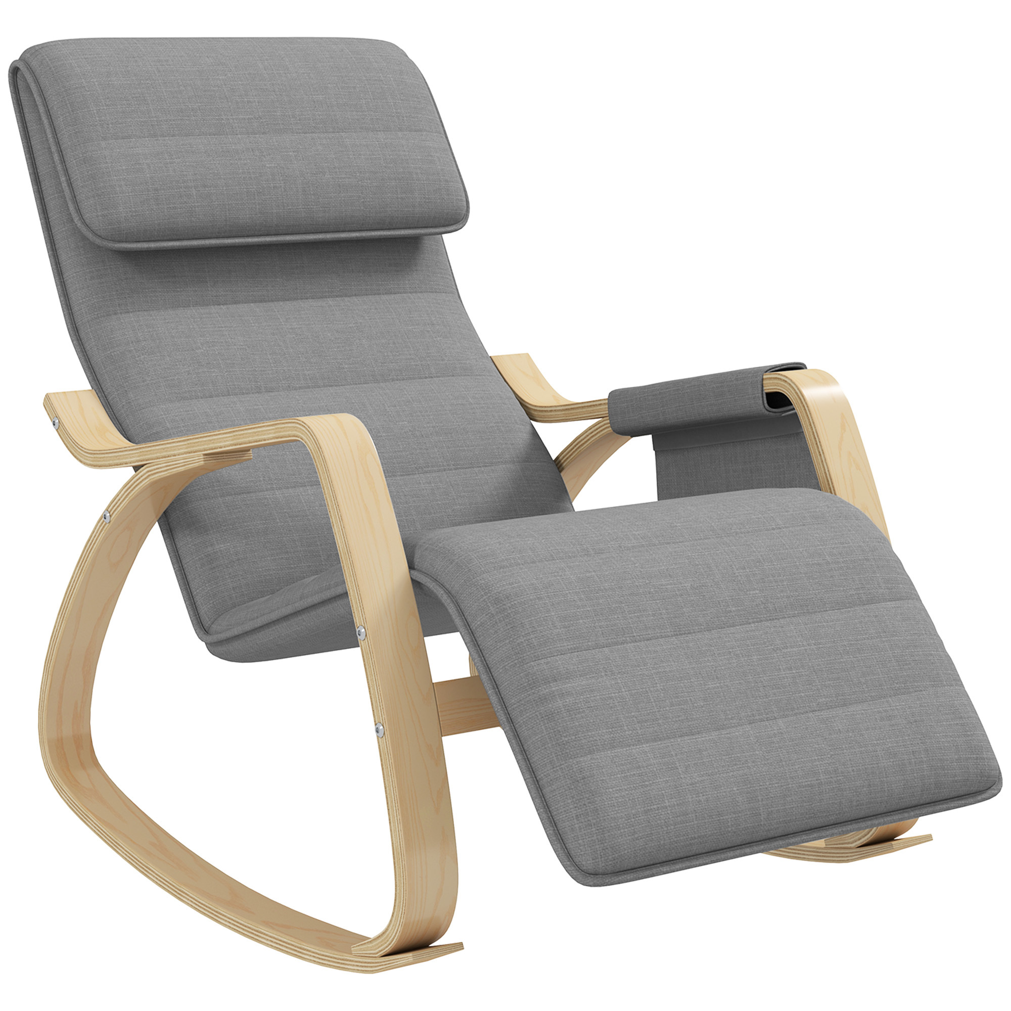 TEMU Chaise à Balançoire HOMCOM Chaise d'Allaitement Chaise de Détente avec -Pieds Réglable, Poche Latérale et Appui-Tête, Chaise à Balançoire pour