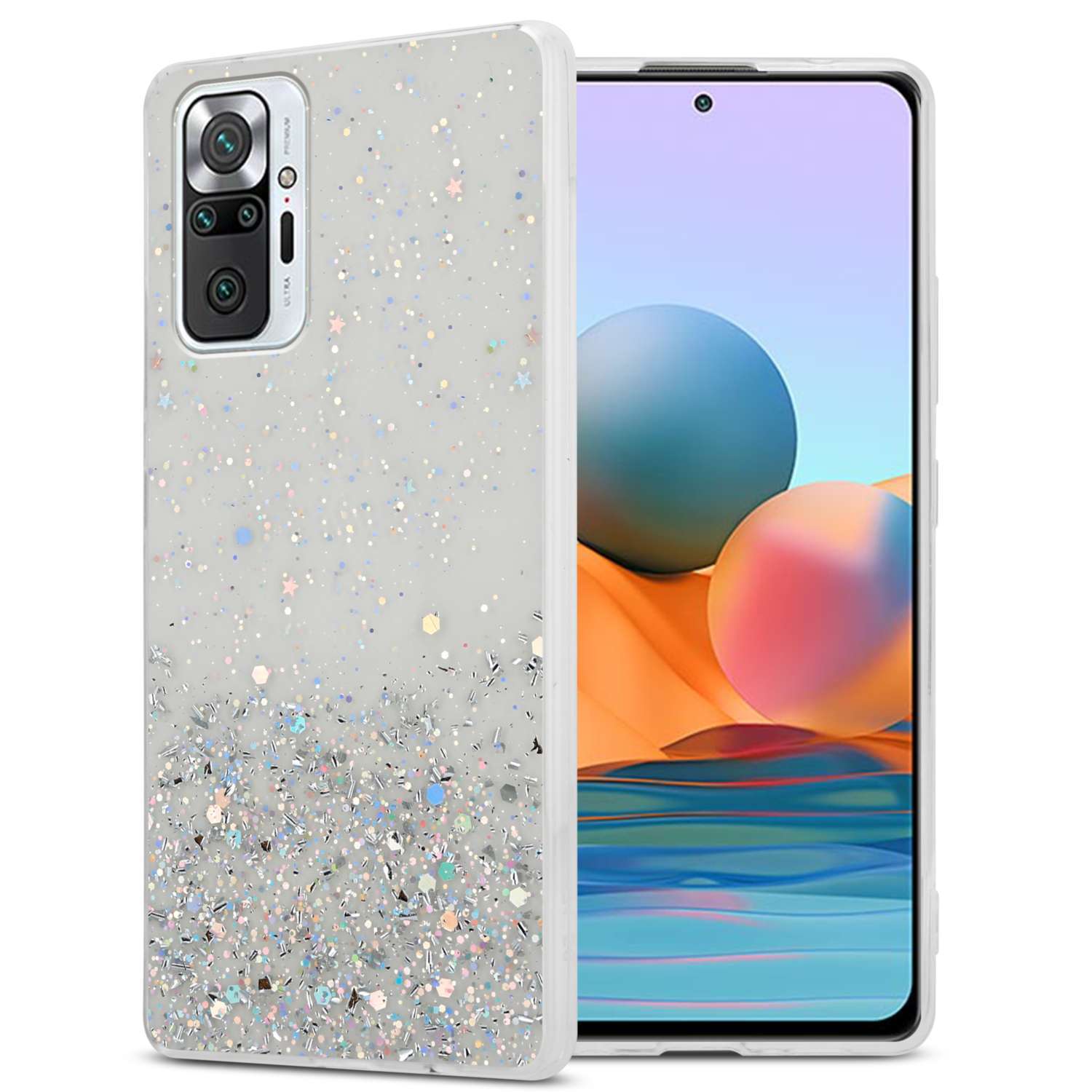 Case For Xiaomi Redmi Note 10 Pro Protective Cover Flexible Tpu Silicone With Sparkling Glitter Case Cover Etui Phone Case