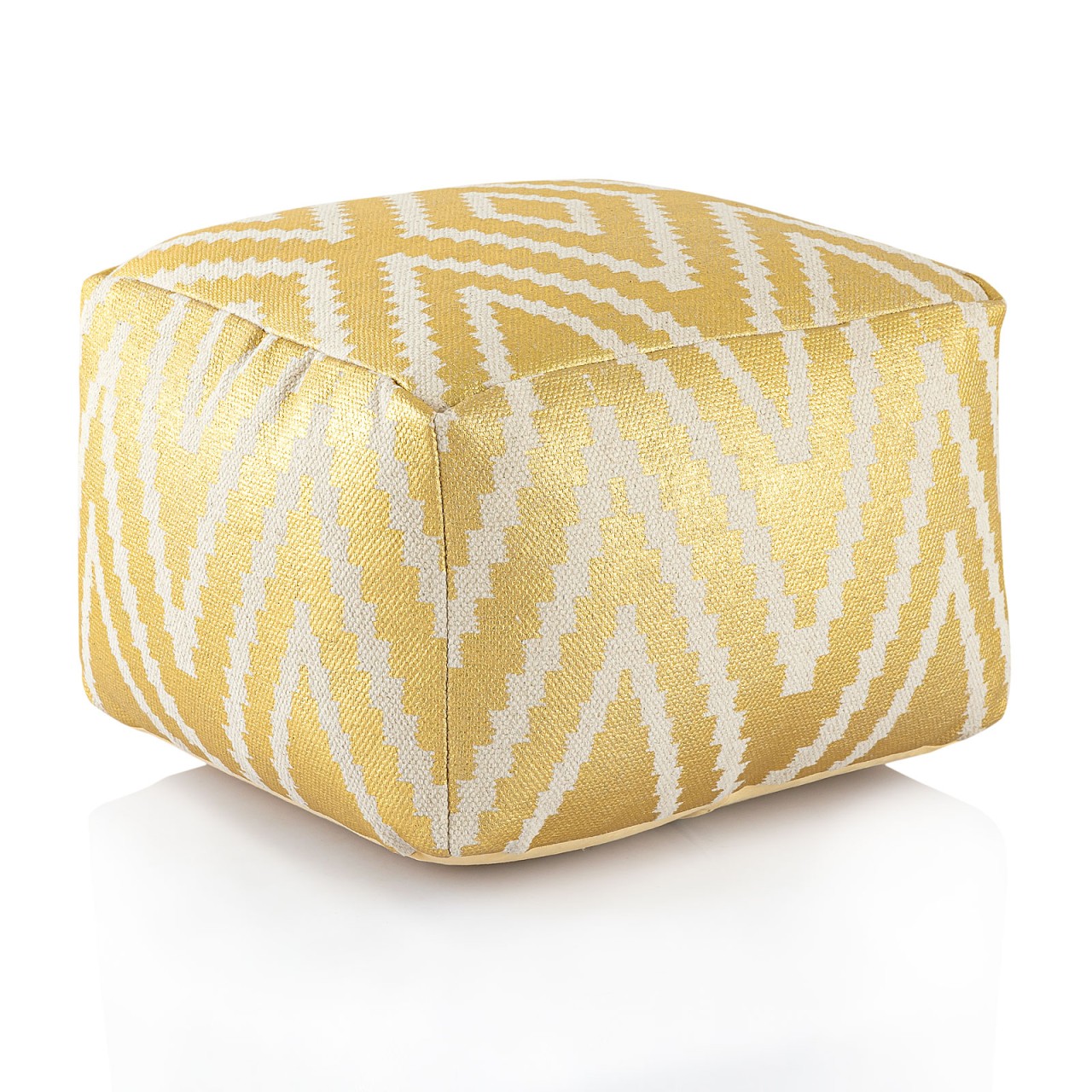 Image of Seat Cube Footstool Stool 50x35x50cm Pouf Floor Cushion Black Taupe