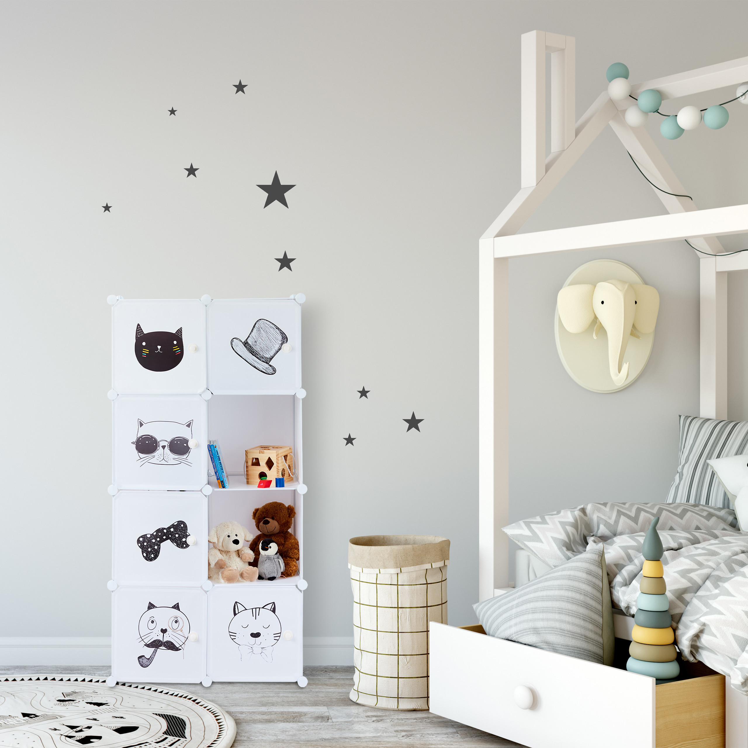 Plug-In Shelf Unit for Cats in White