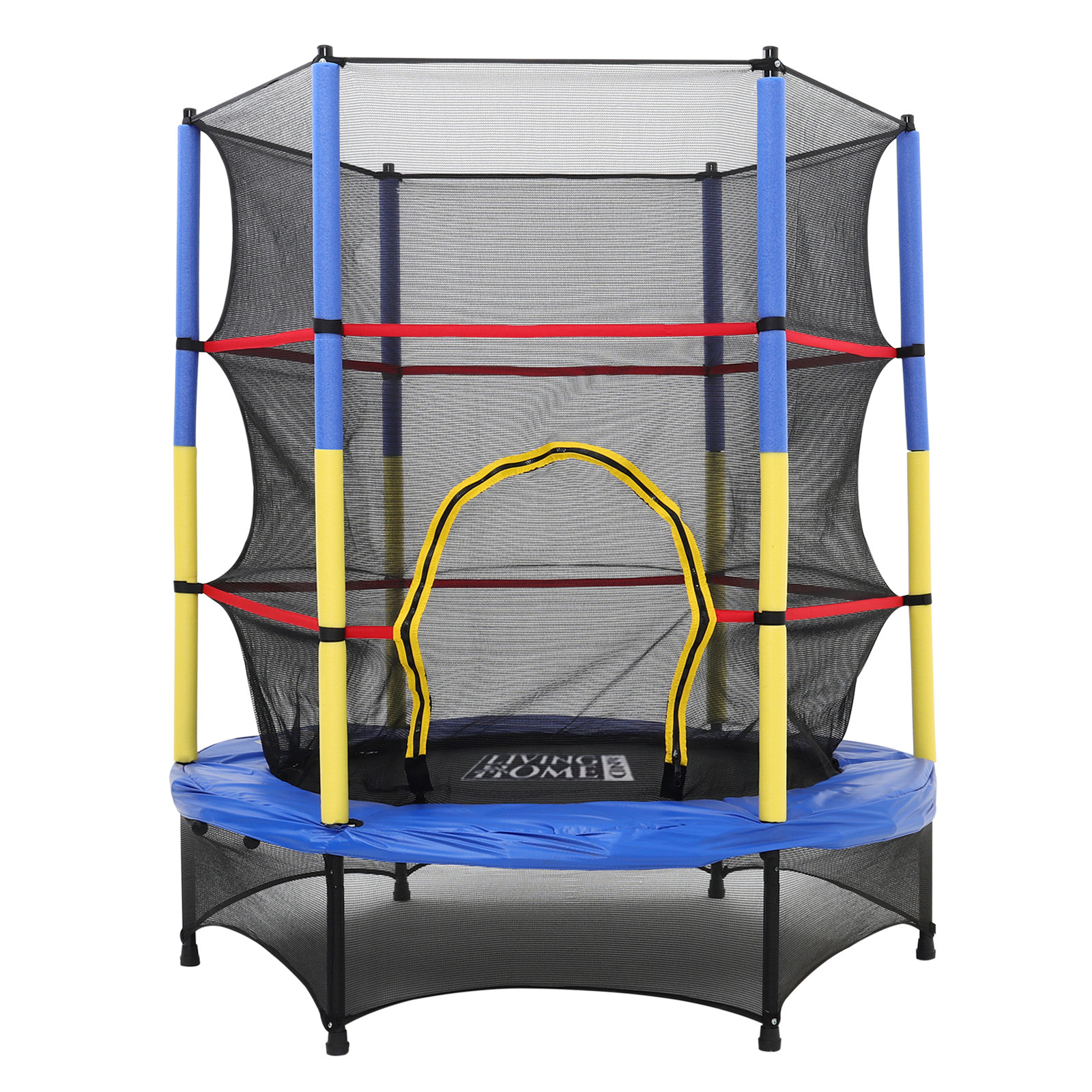LIVINGANDHOME 4.5FT Trampoline with Enclosure Net and Steel Frame