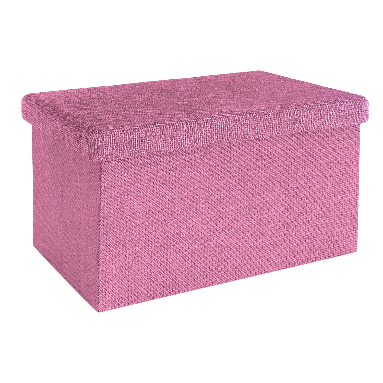 Opvouwbare Zitbank 49x30x30cm Zitkruk Zitkubus Stof met Opbergruimte en Deksel in Linnen Uitstraling - Zitkubus Voetsteun Opvouwbare Opbergdoos Kist