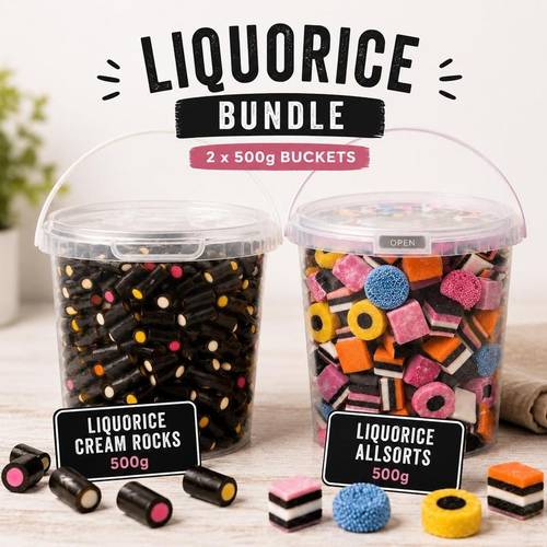 cream rocks bundle exploded sweets 500g retro sweets buckets with resealable lid or gifting